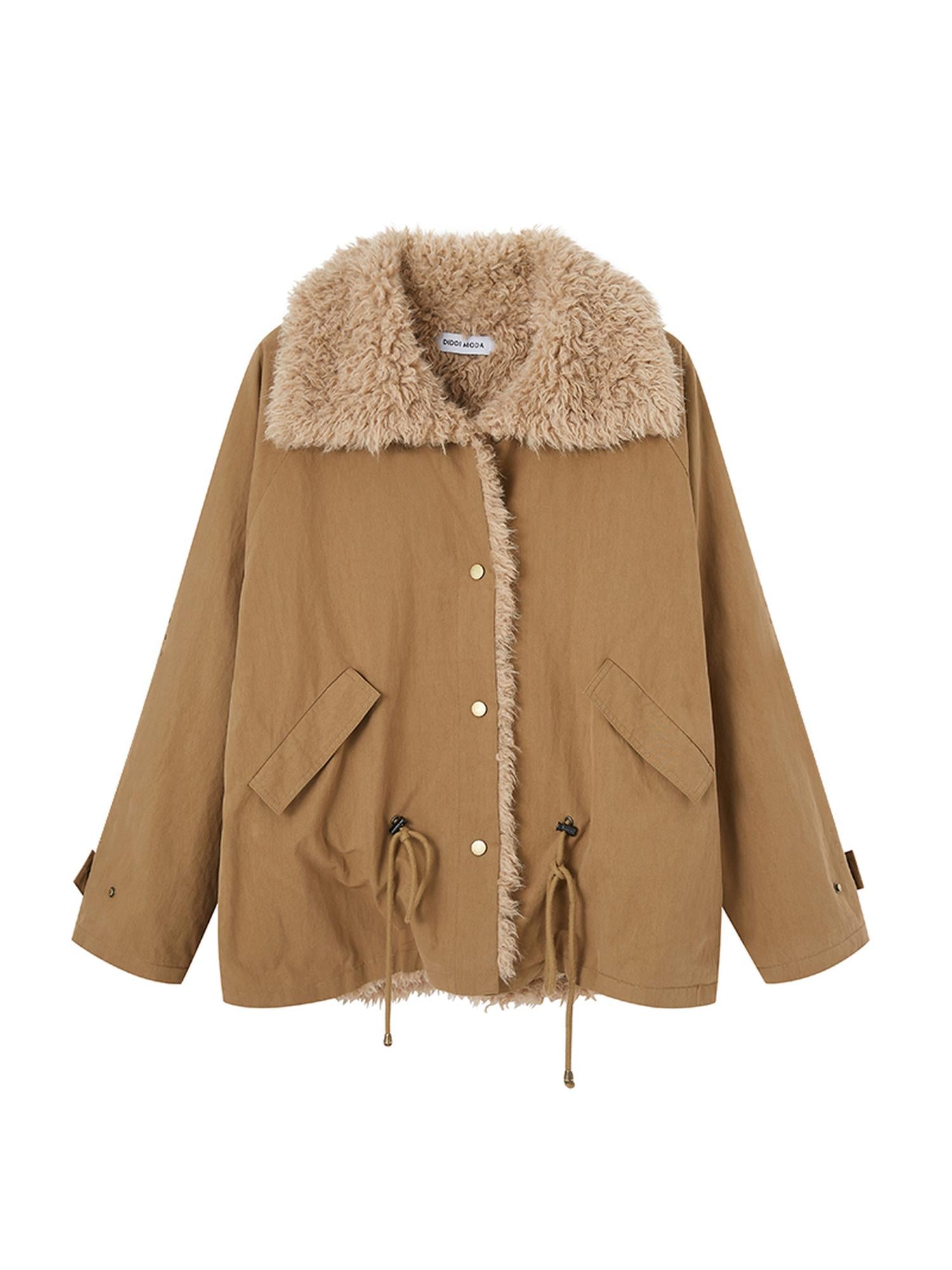 DIDDI MODA Cozy Fuzzy Bomber Jacket Winter Sweet Cool