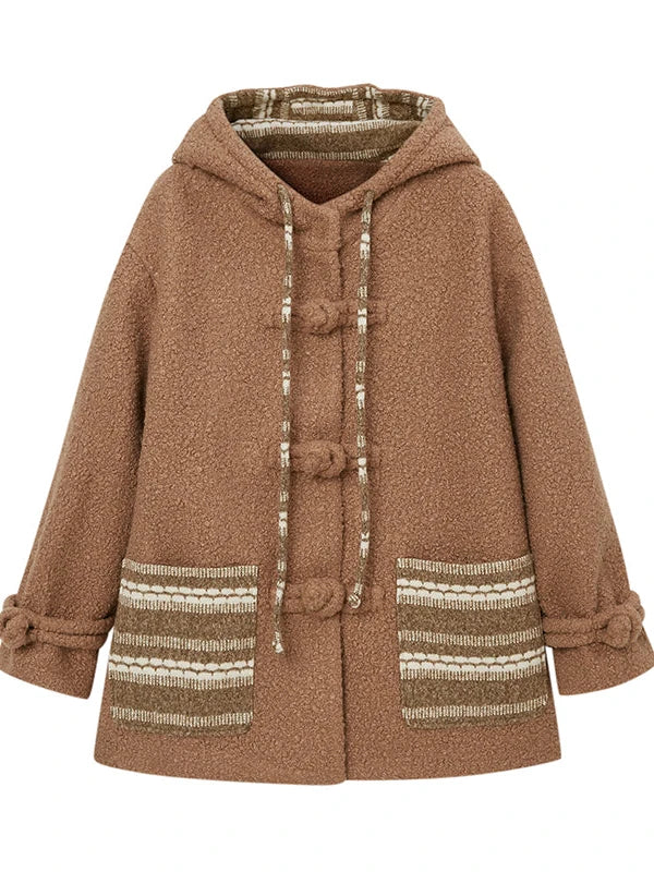 Vintage Loop Hooded Wool Coat