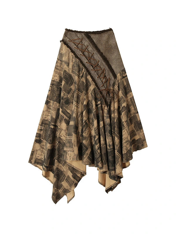 Urban Punk Rock Studded Asymmetrical Long Dresses