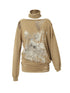 Punk Grunge Royal Print Off-Shoulder Knit Top
