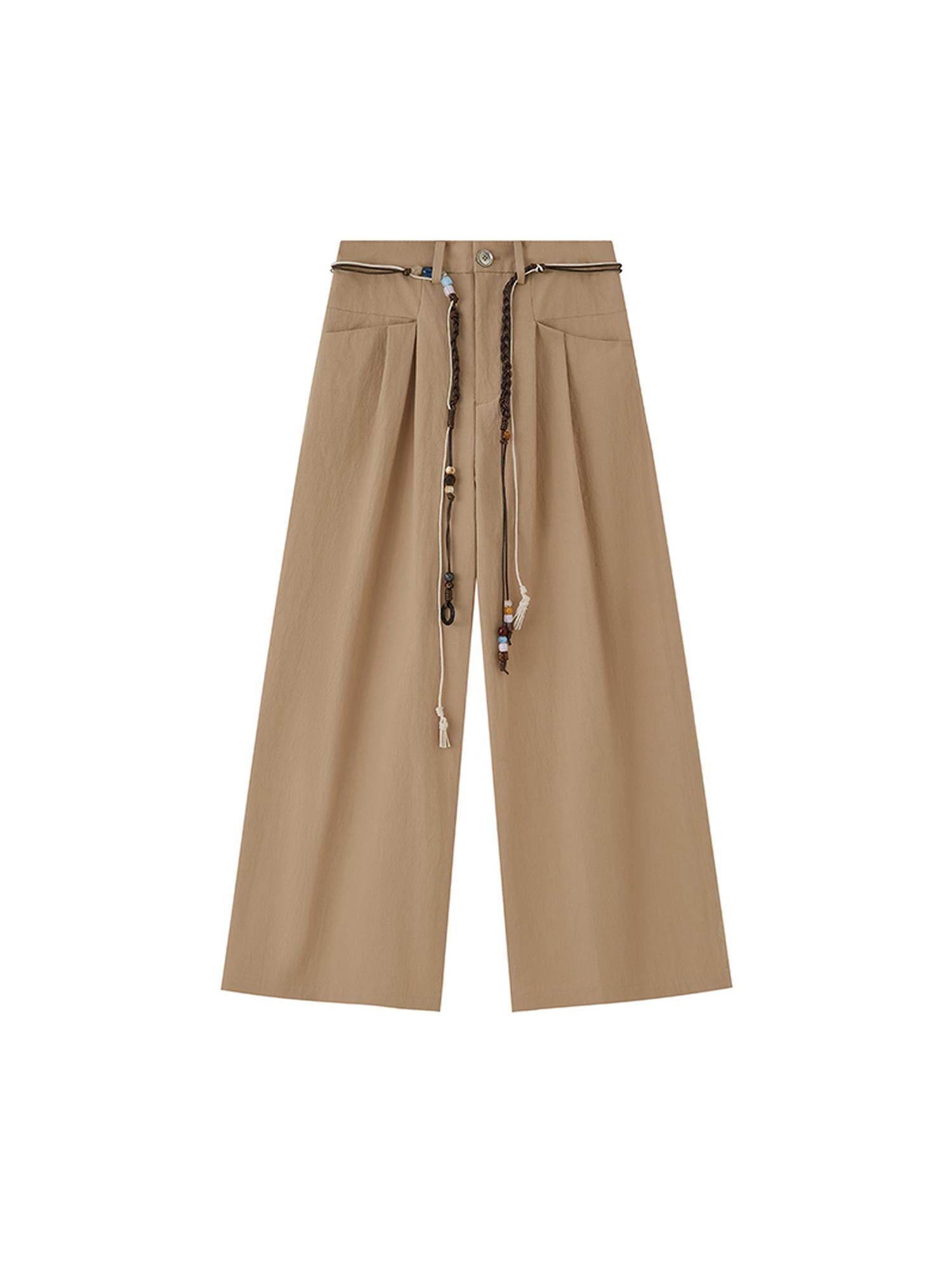 DIDDI MODA Funny Puppy Print Loose Cotton Tee Beaded Wide Leg Pants Set