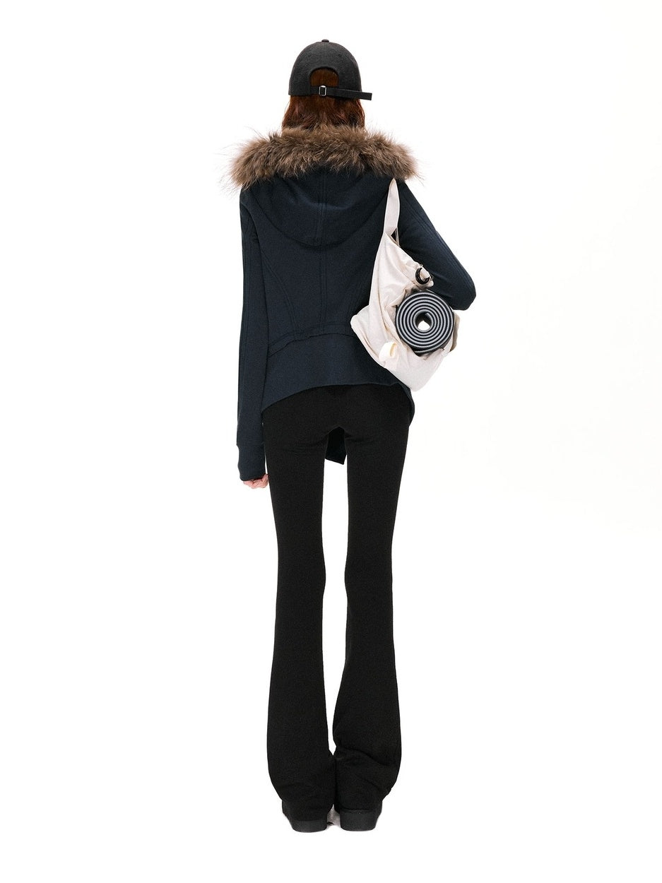 kvkv 100 Percent Cotton Vintage Standard Fit Detachable Hood Women Navy Hoodies
