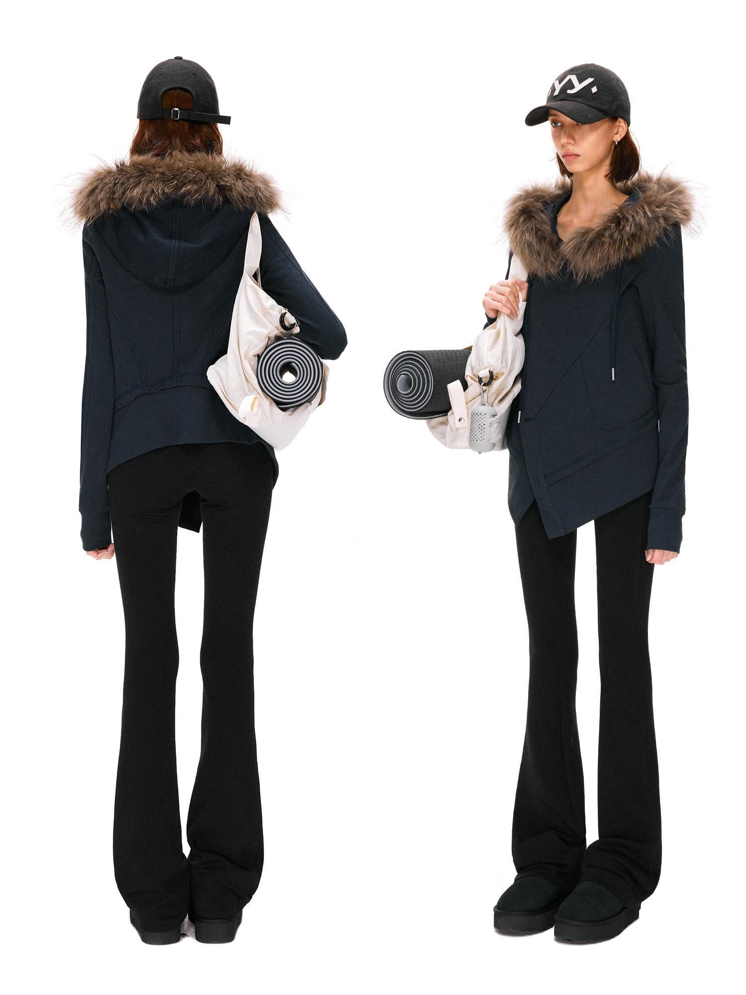 kvkv 100 Percent Cotton Vintage Standard Fit Detachable Hood Women Navy Hoodies
