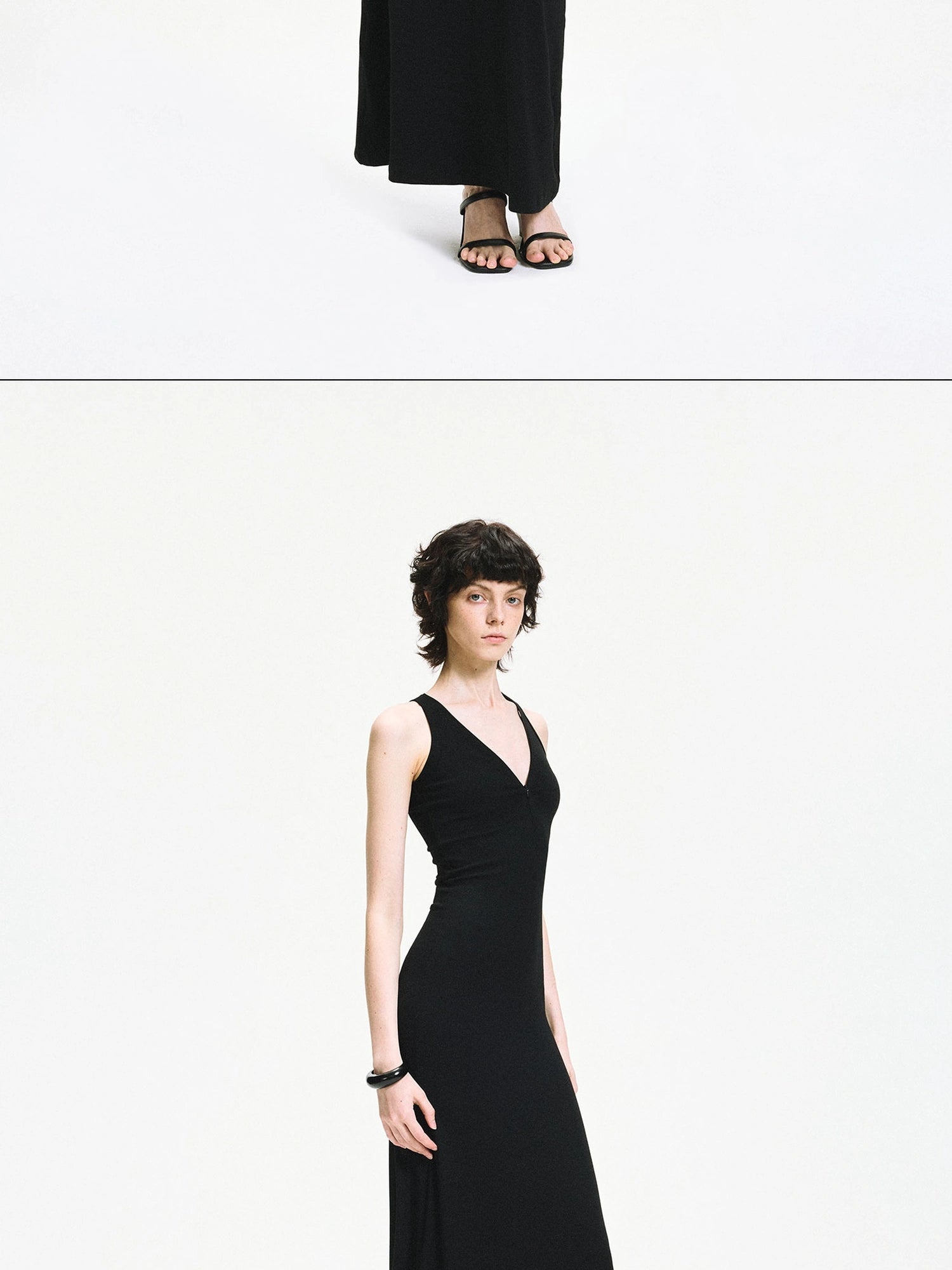 kvkv Adjustable Zipper Ribbed Slim Fit Long Sports Dress