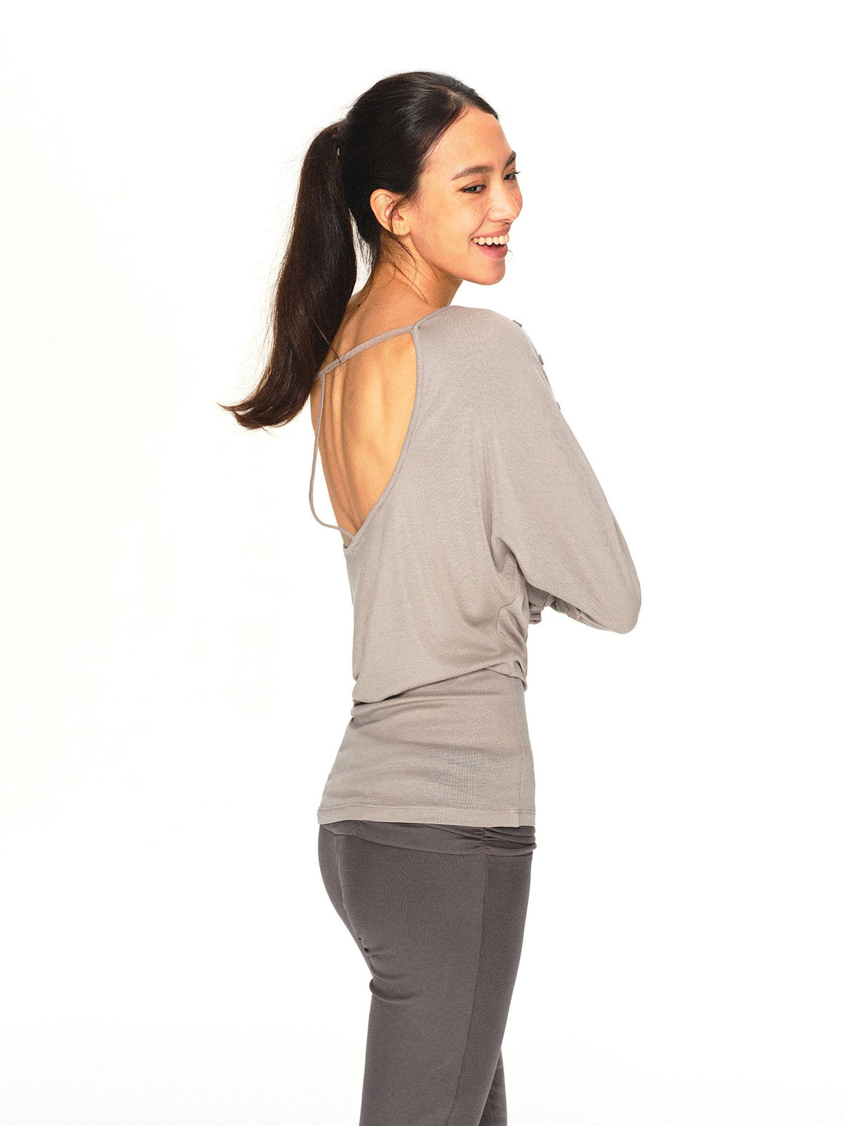 kvkv Asymmetric One Shoulder Open Back Button Detail Loose Women&