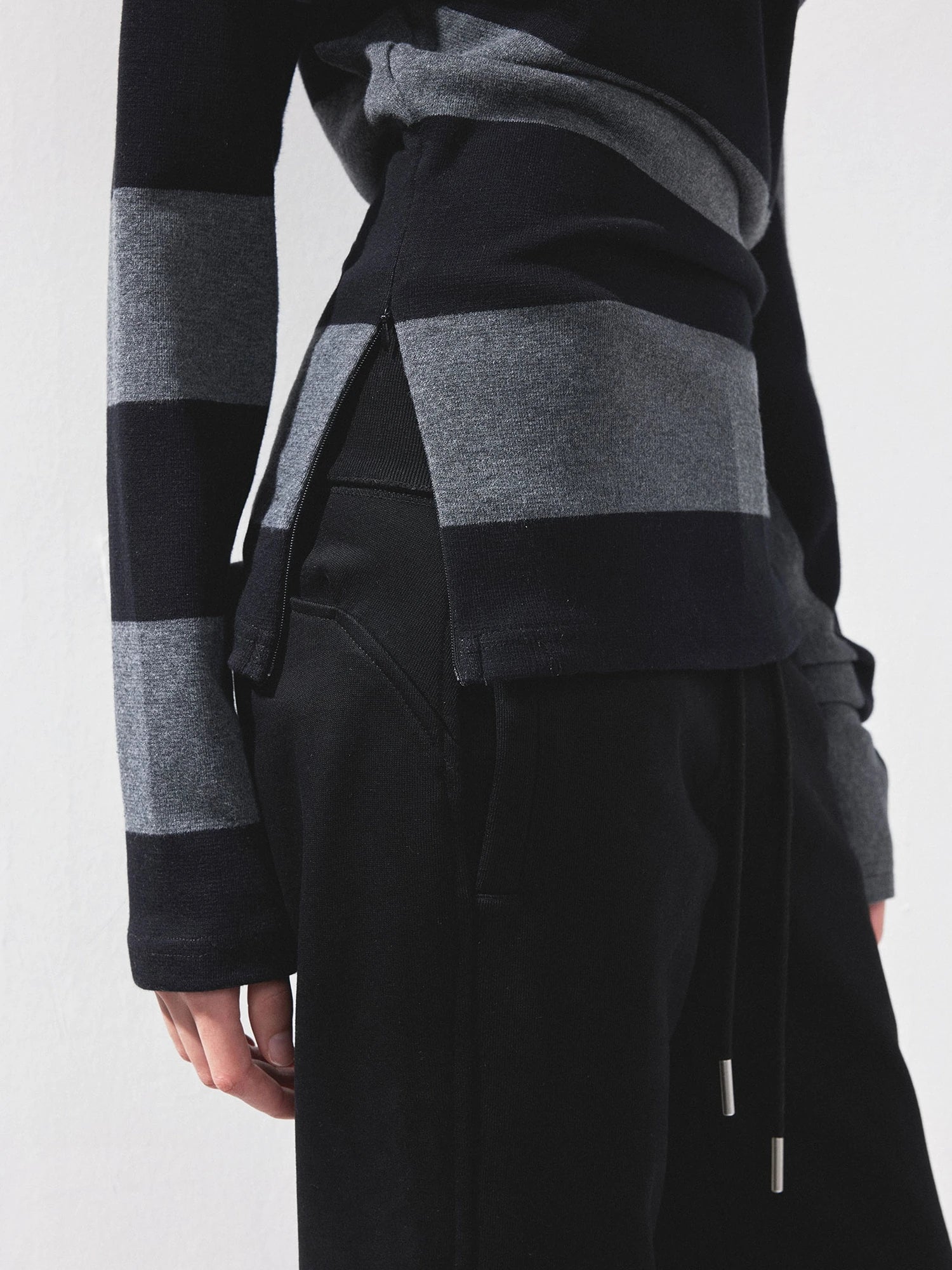 Asymmetric Striped Off Shoulder Top