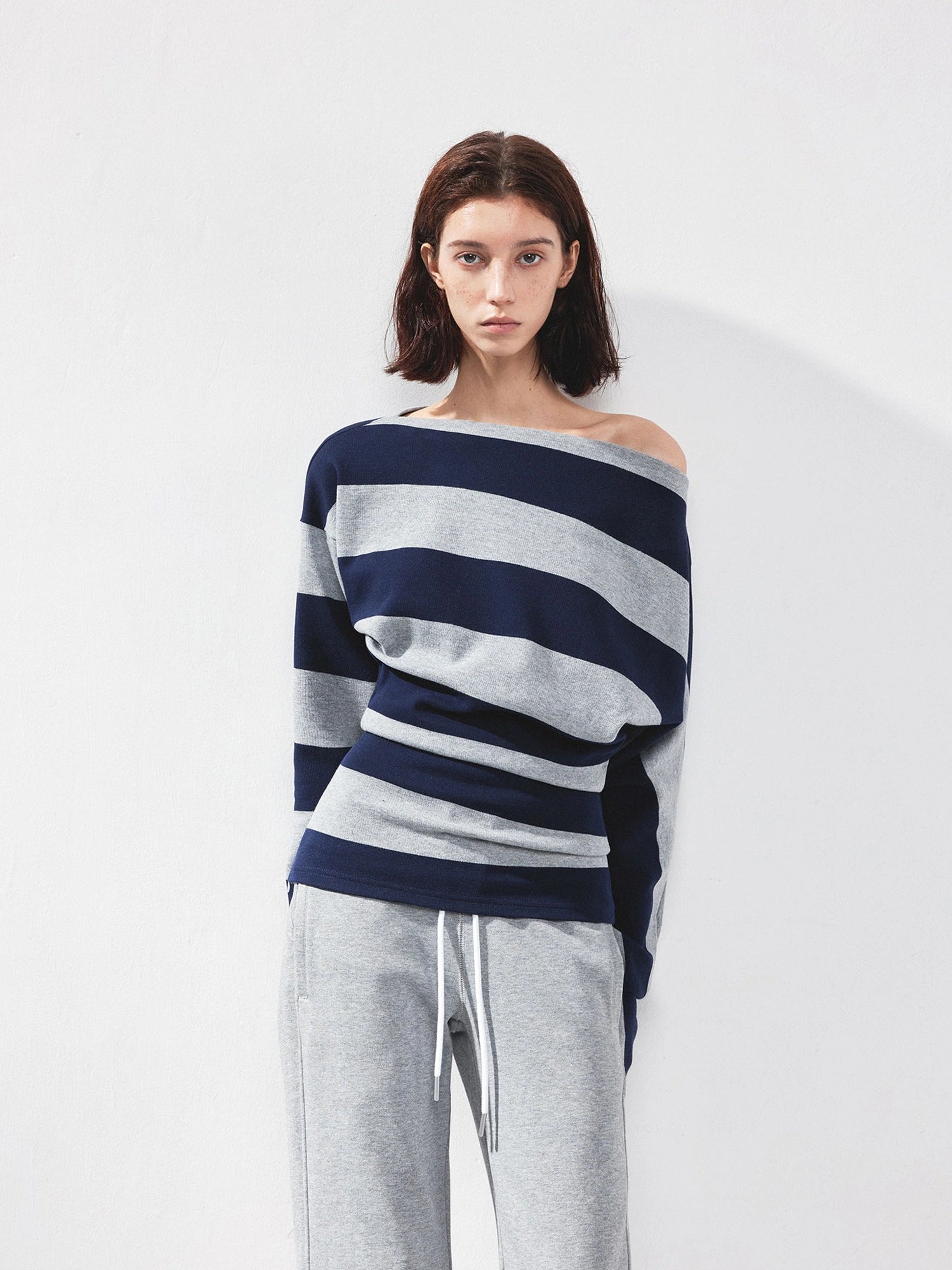 kvkv Asymmetrical Striped Cotton Modal Top