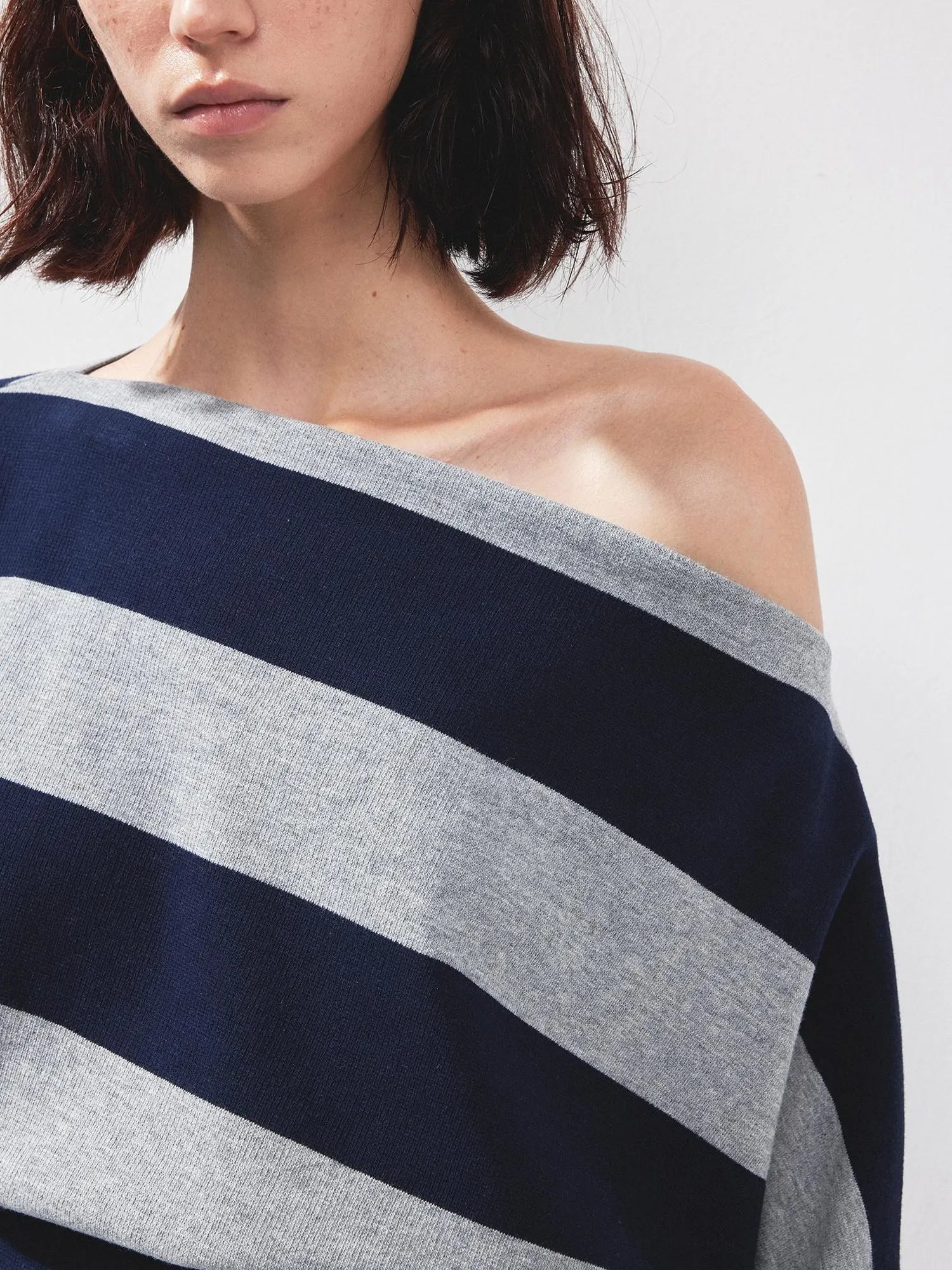kvkv Asymmetrical Striped Cotton Modal Top