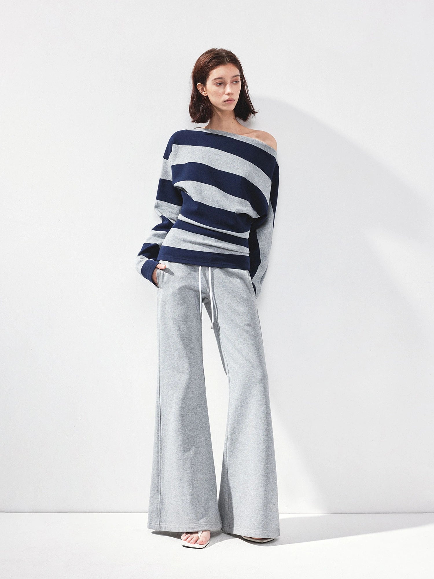 kvkv Asymmetrical Striped Cotton Modal Top