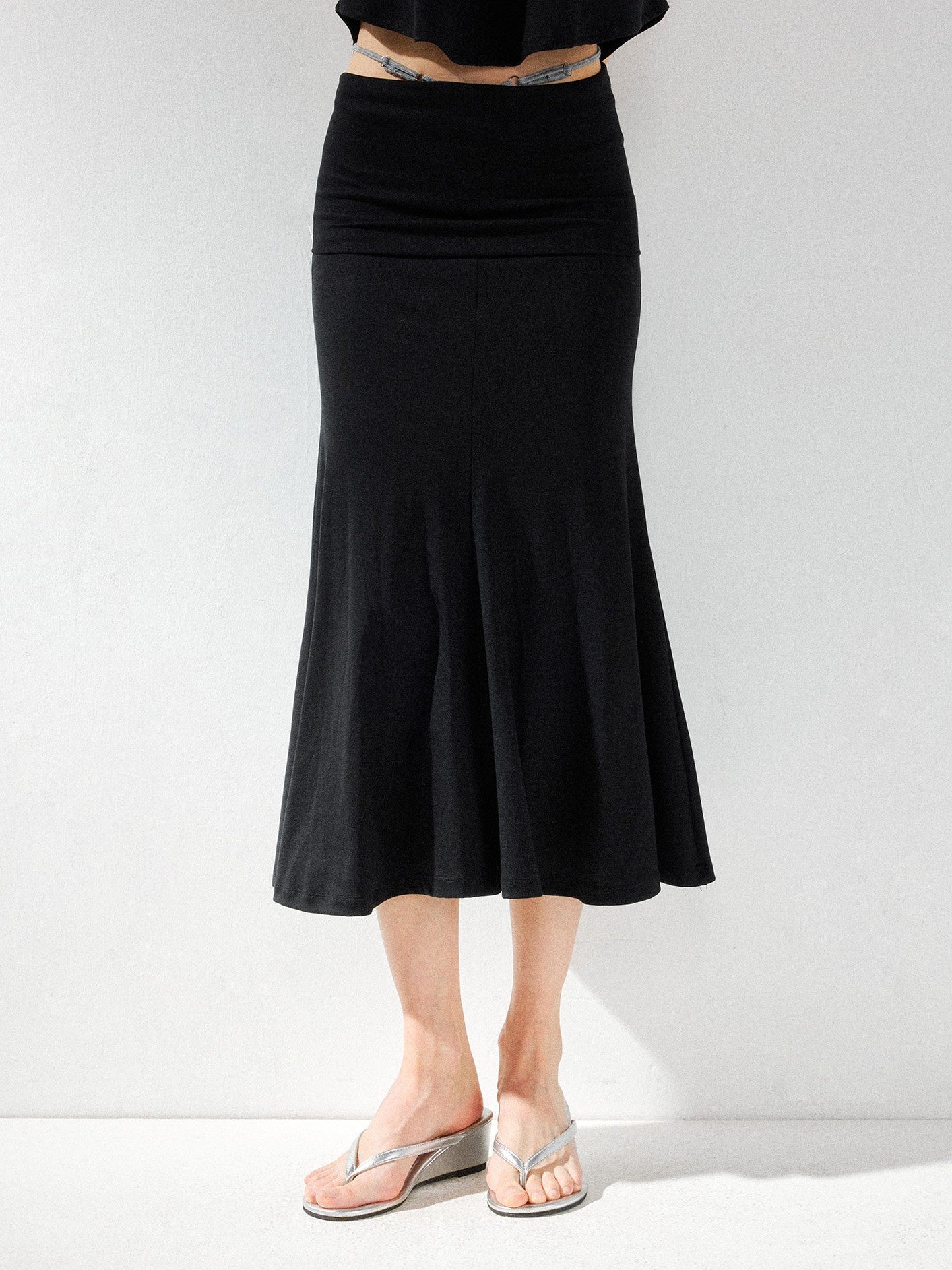 kvkv Black Convertible Foldover Mid Waist Women&