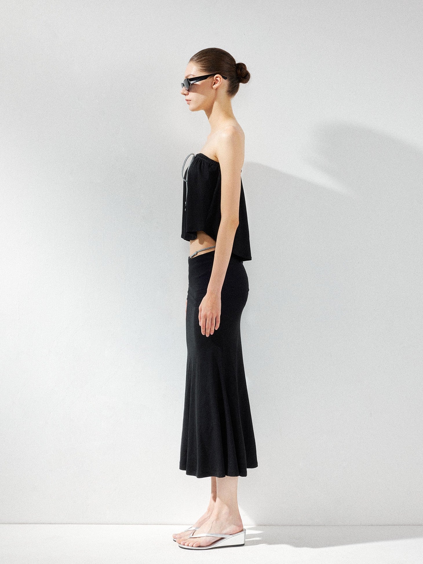 kvkv Black Convertible Foldover Mid Waist Women&