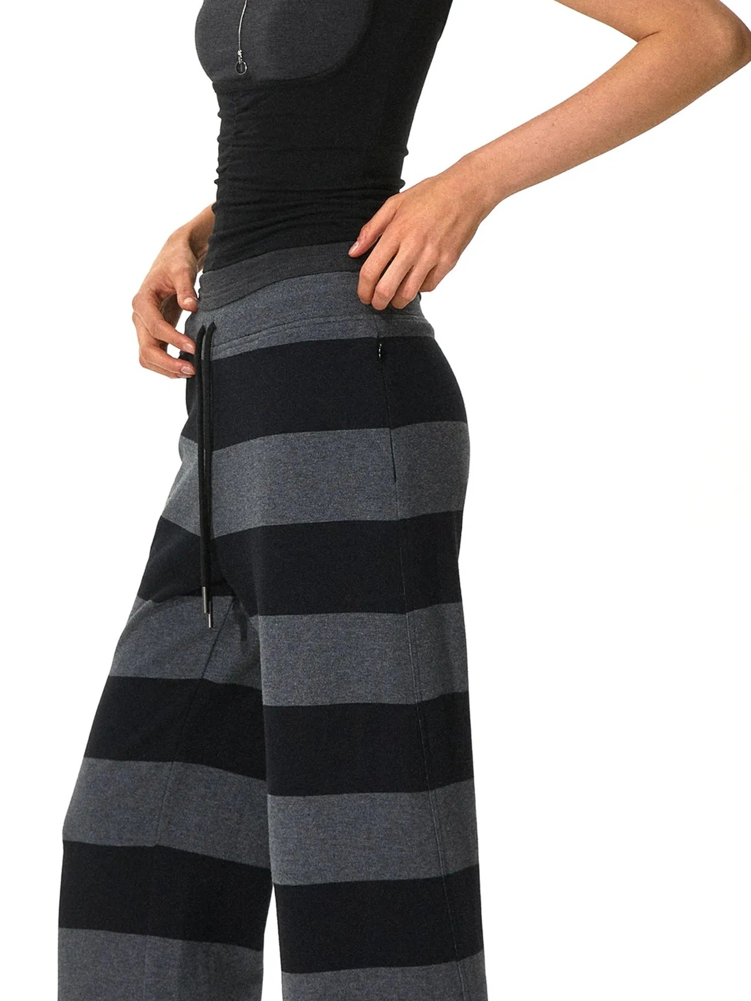 kvkv Black Gray Modal Drawstring Waistband Sweatpants