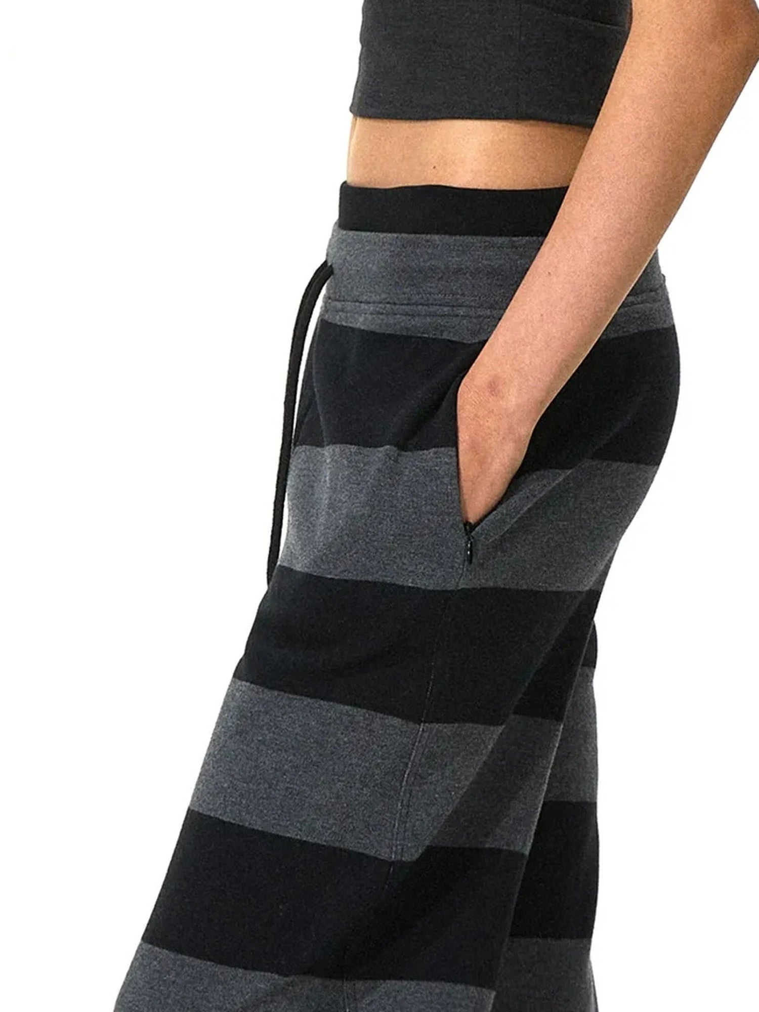 kvkv Black Gray Modal Drawstring Waistband Sweatpants