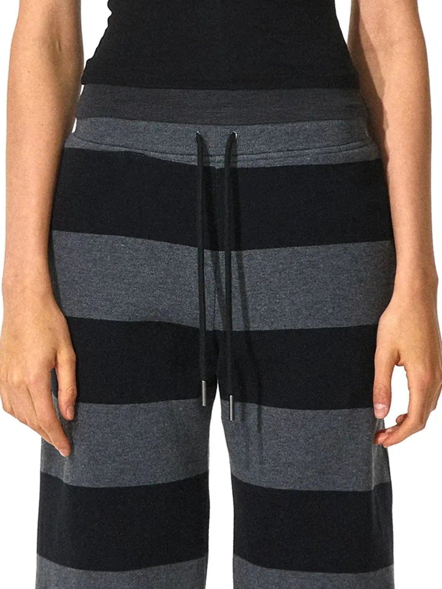 kvkv Black Gray Modal Drawstring Waistband Sweatpants