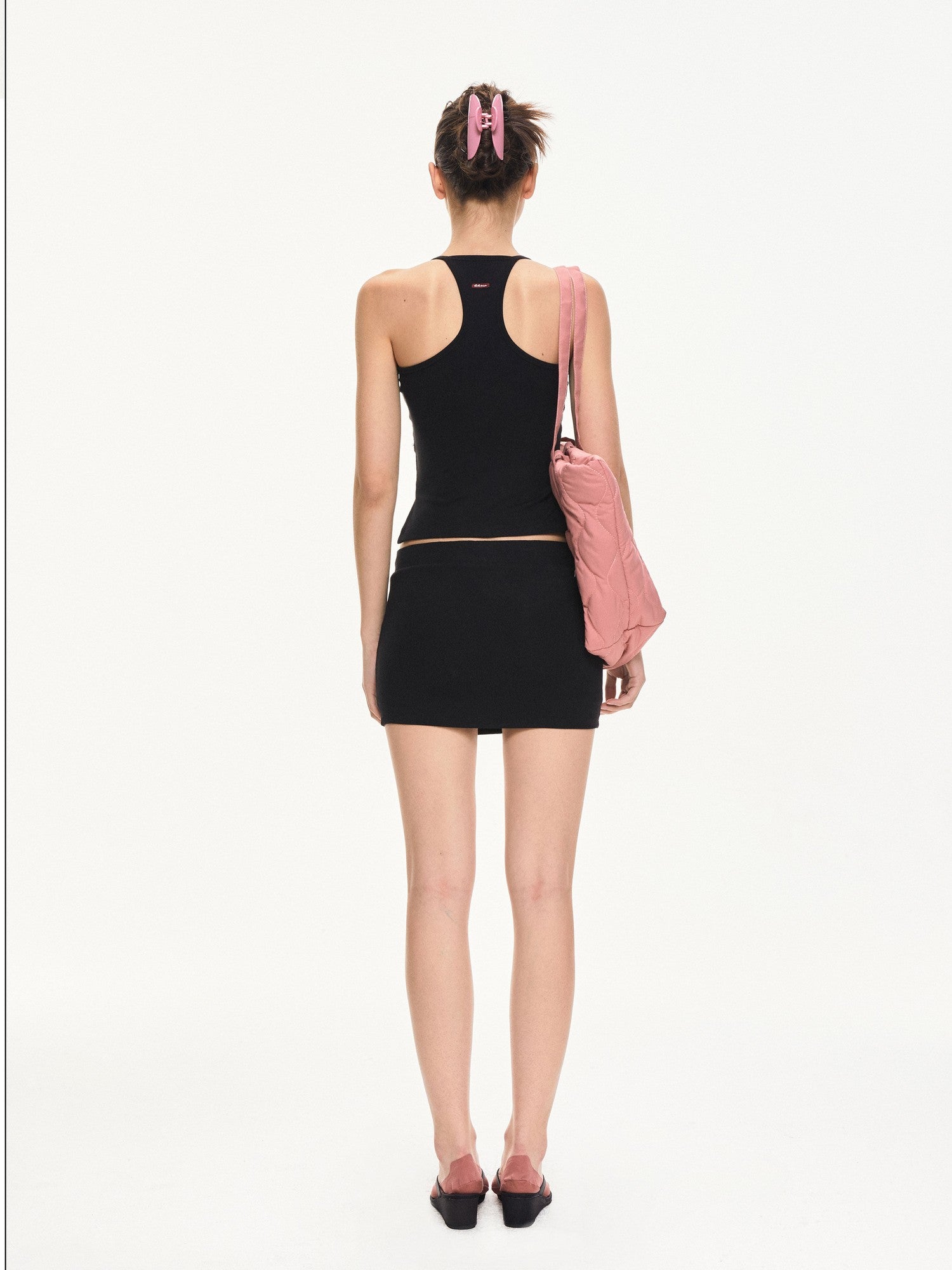 kvkv Black Low Waist Drawstring Slim Fit Women&