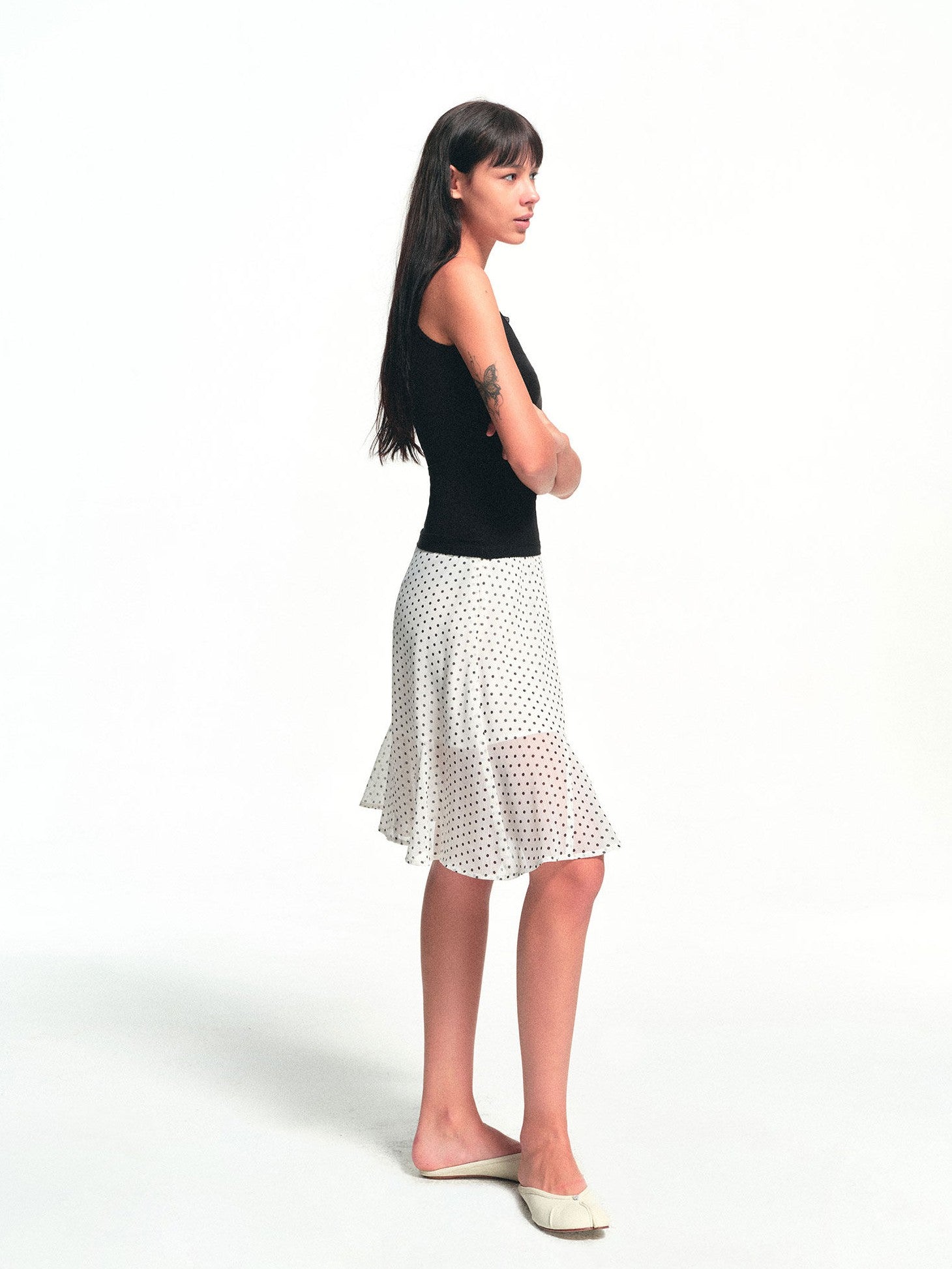 kvkv Black Scalloped Lace Trim Multiway Slim Fit Women&