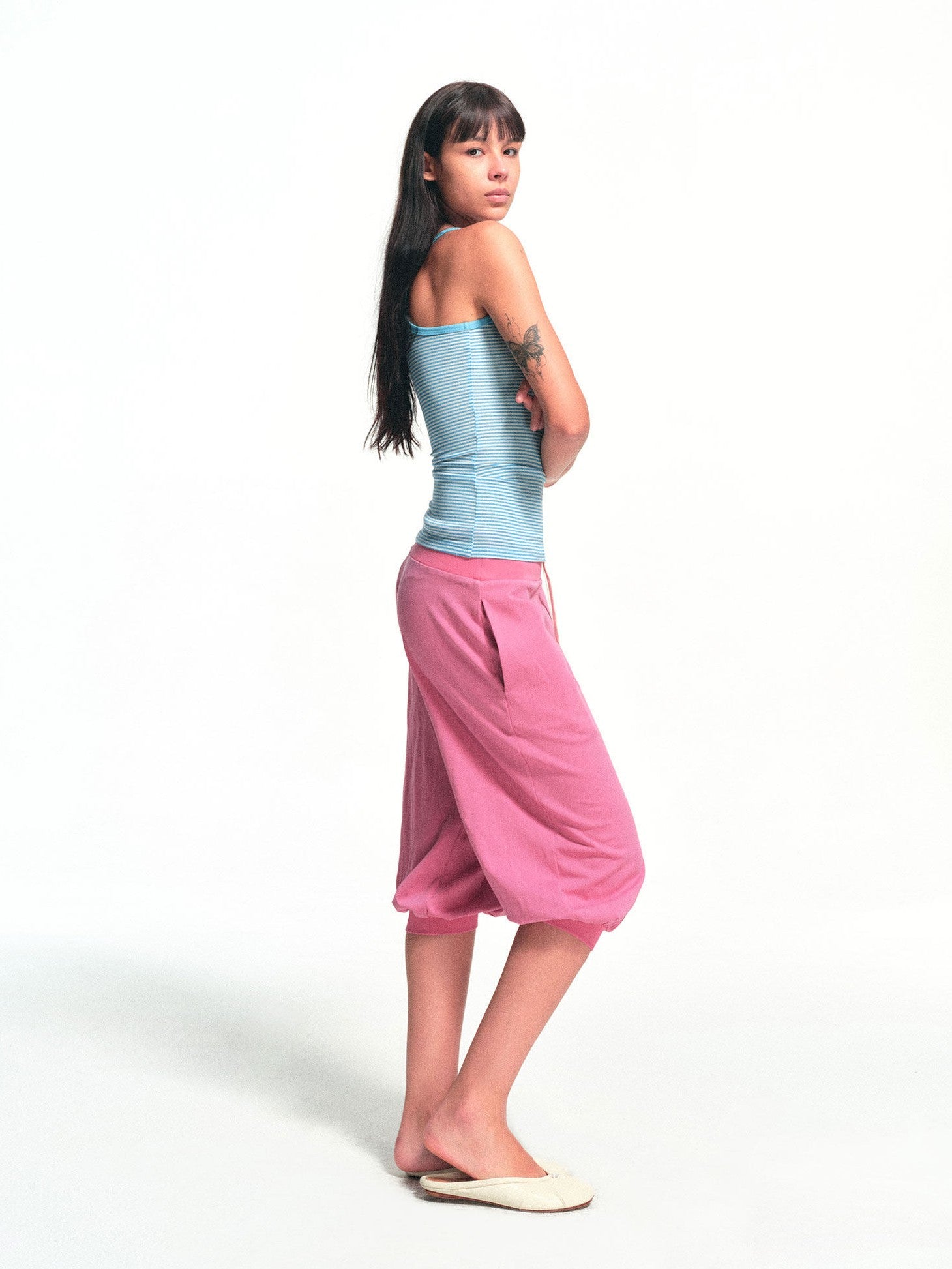 kvkv Blue Striped Boat Neck Reversible Women&