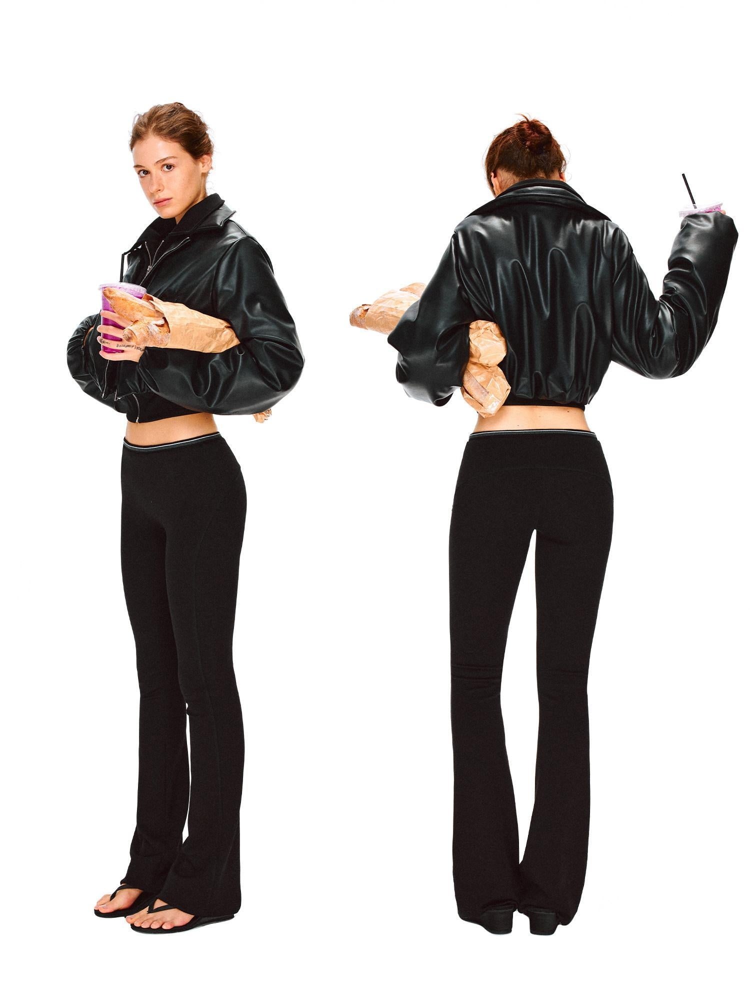 kvkv Breathable Cotton Modal Blend Striped Micro Flare Natural Waist Women Gym Pants