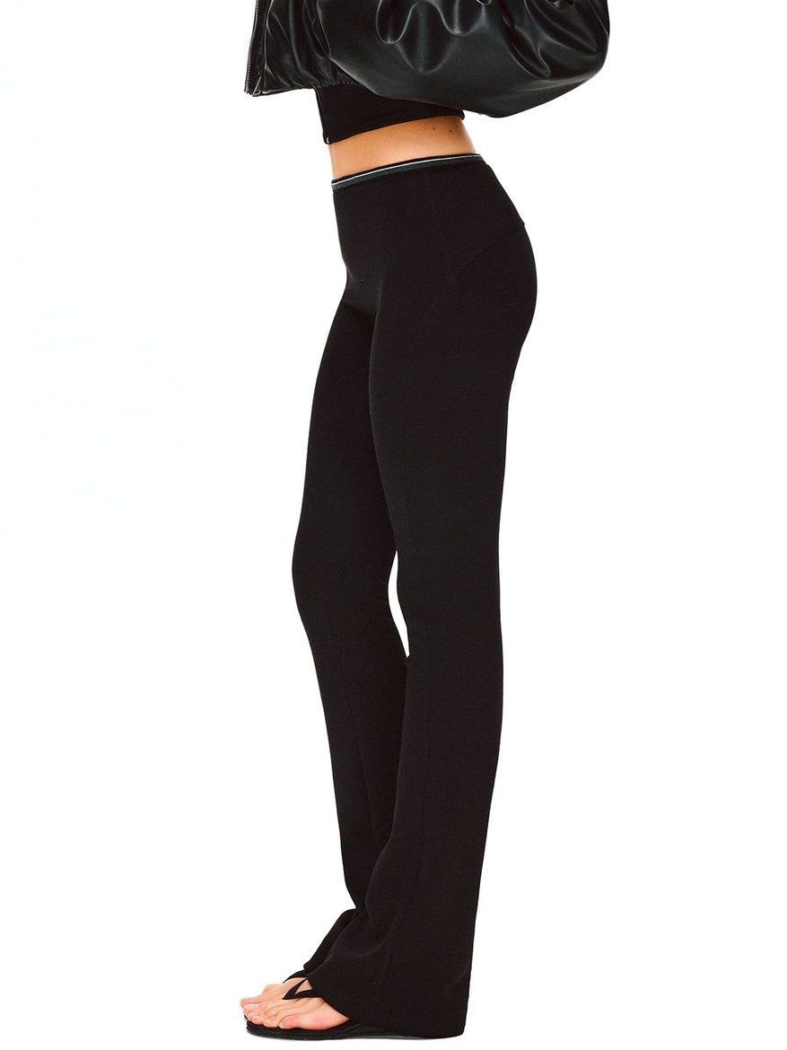 kvkv Breathable Cotton Modal Blend Striped Micro Flare Natural Waist Women Gym Pants