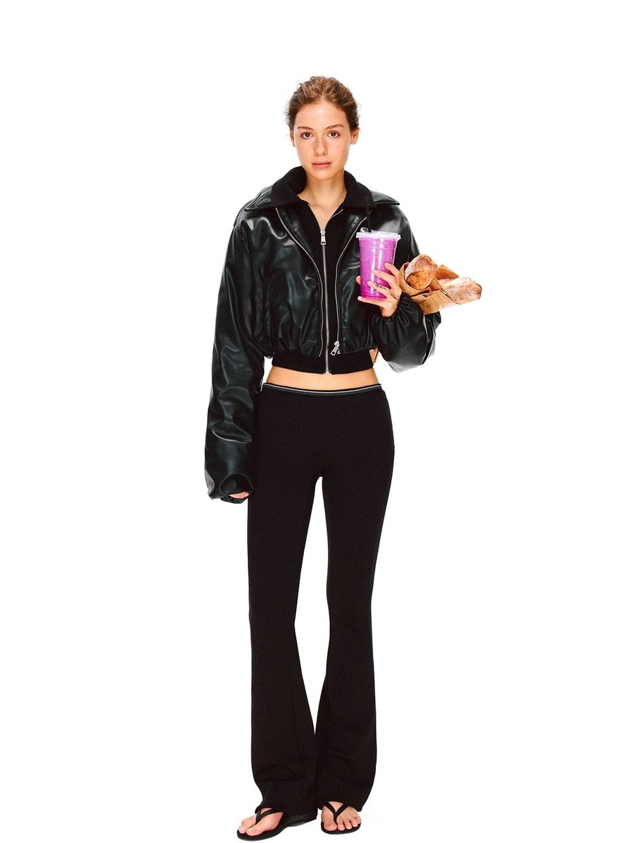 kvkv Breathable Cotton Modal Blend Striped Micro Flare Natural Waist Women Gym Pants