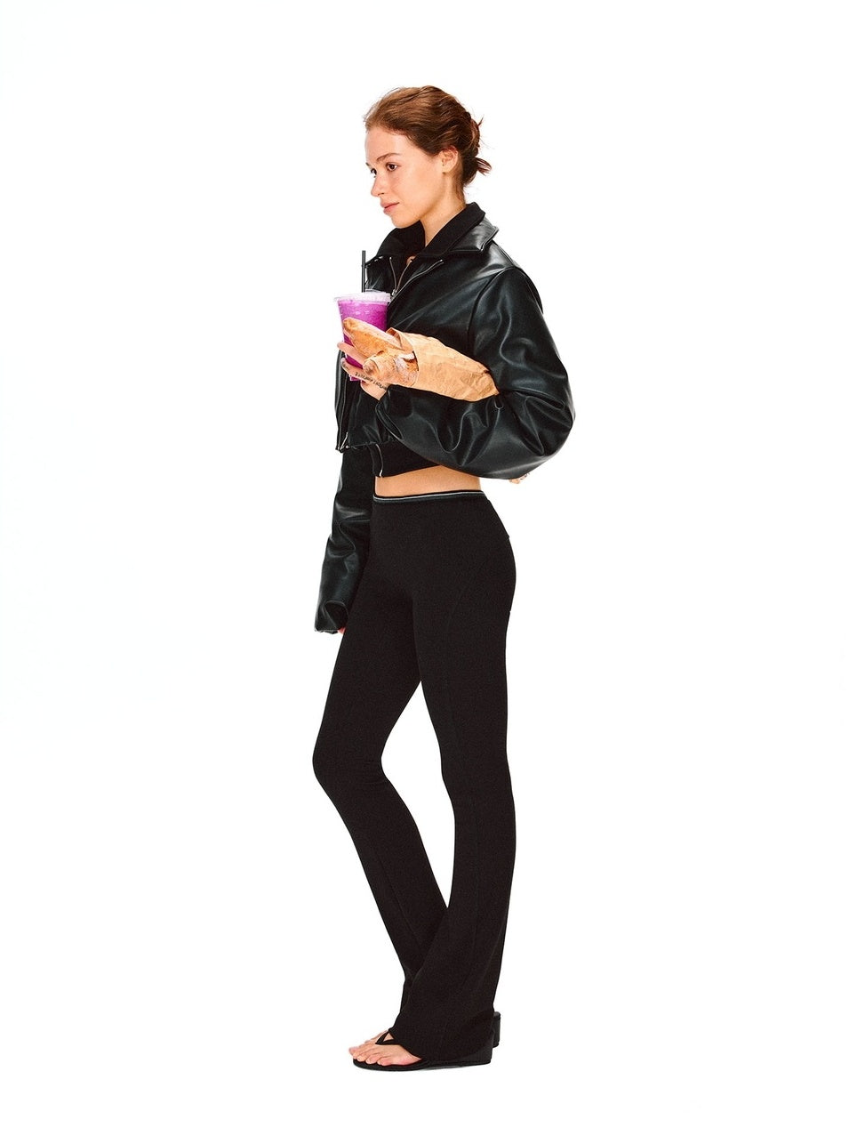 kvkv Breathable Cotton Modal Blend Striped Micro Flare Natural Waist Women Gym Pants