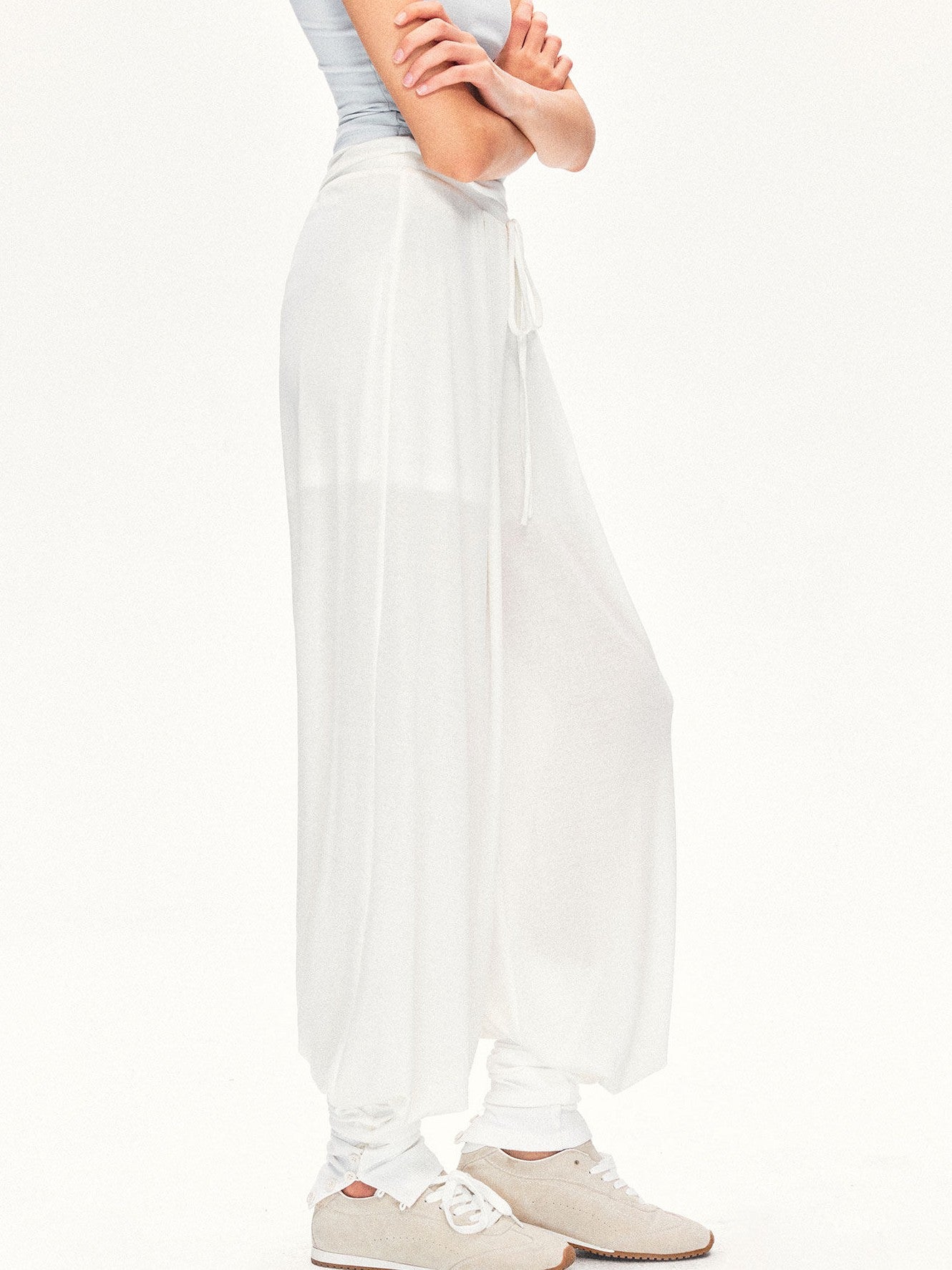kvkv Breathable Pleated Detachable Gaiter Elastic Waist Women&