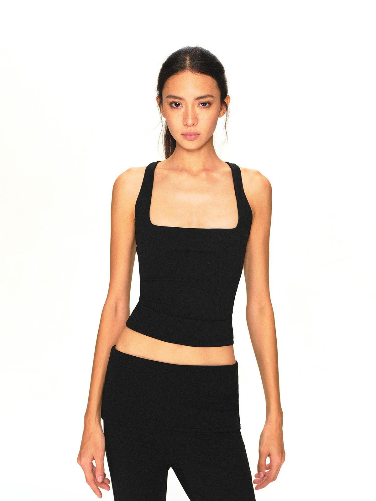 kvkv Breathable U Neck Mesh Layered Women&
