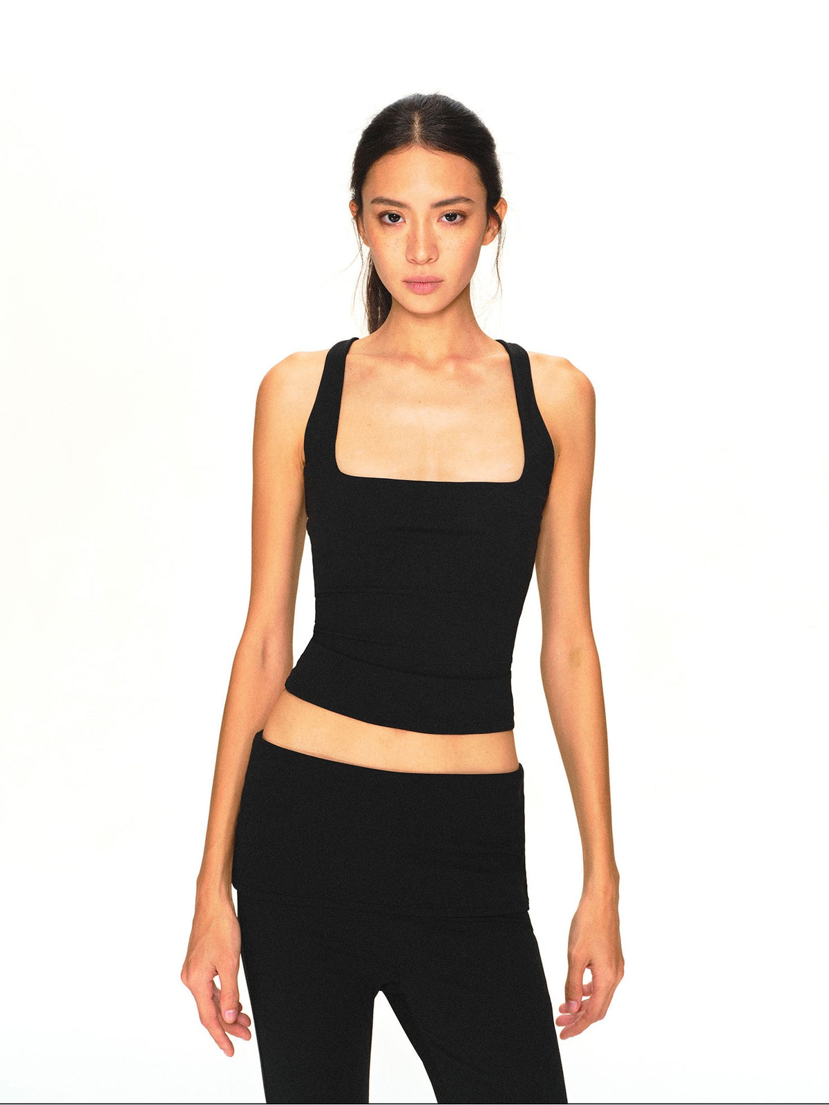 kvkv Breathable U Neck Mesh Layered Women&
