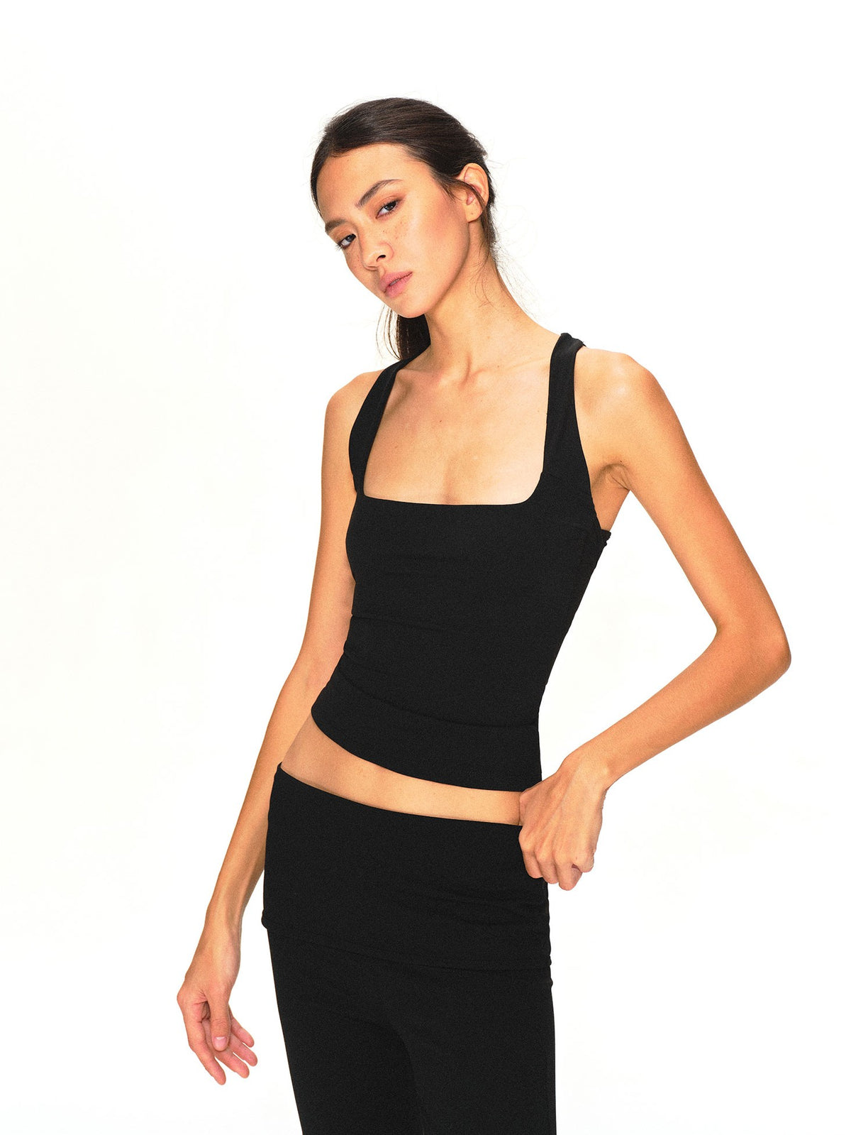 kvkv Breathable U Neck Mesh Layered Women&