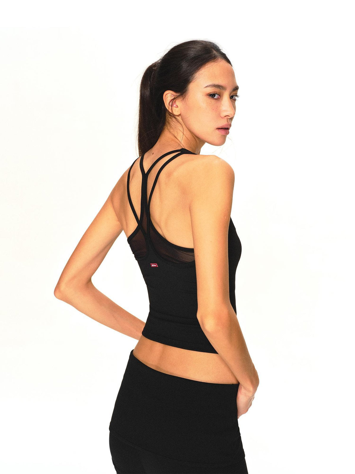 kvkv Breathable U Neck Mesh Layered Women&