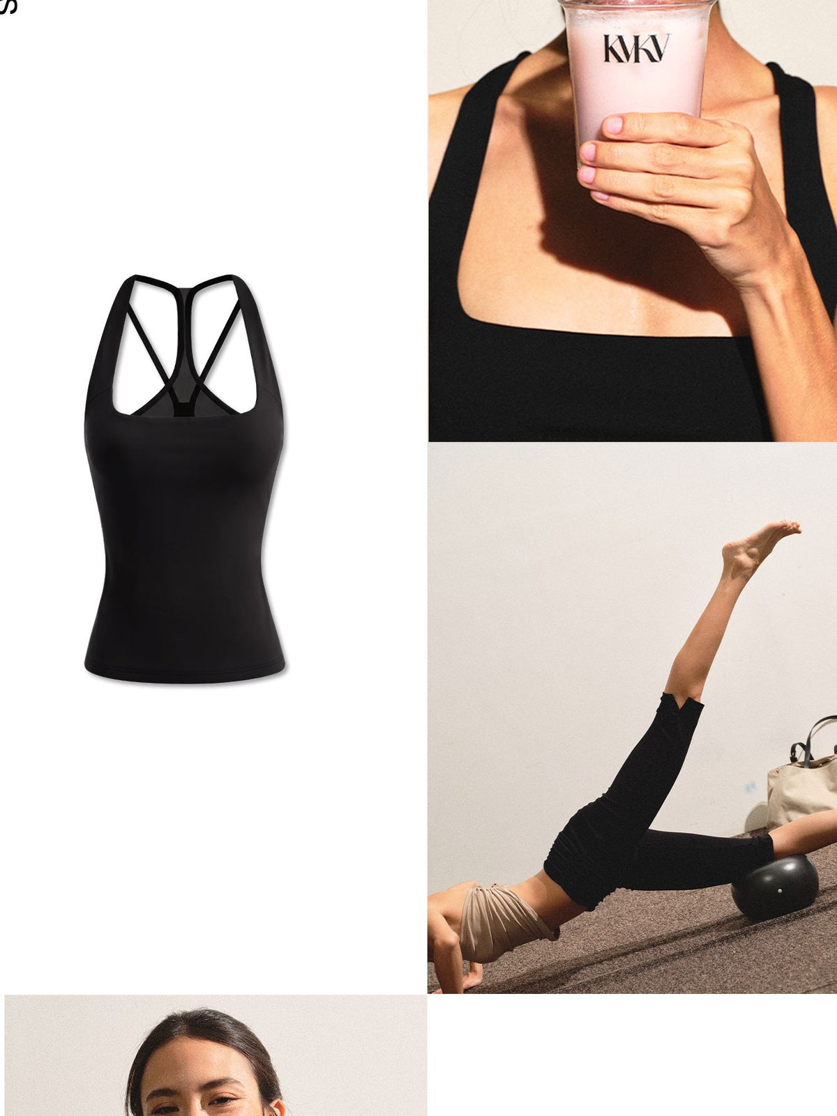 kvkv Breathable U Neck Mesh Layered Women&