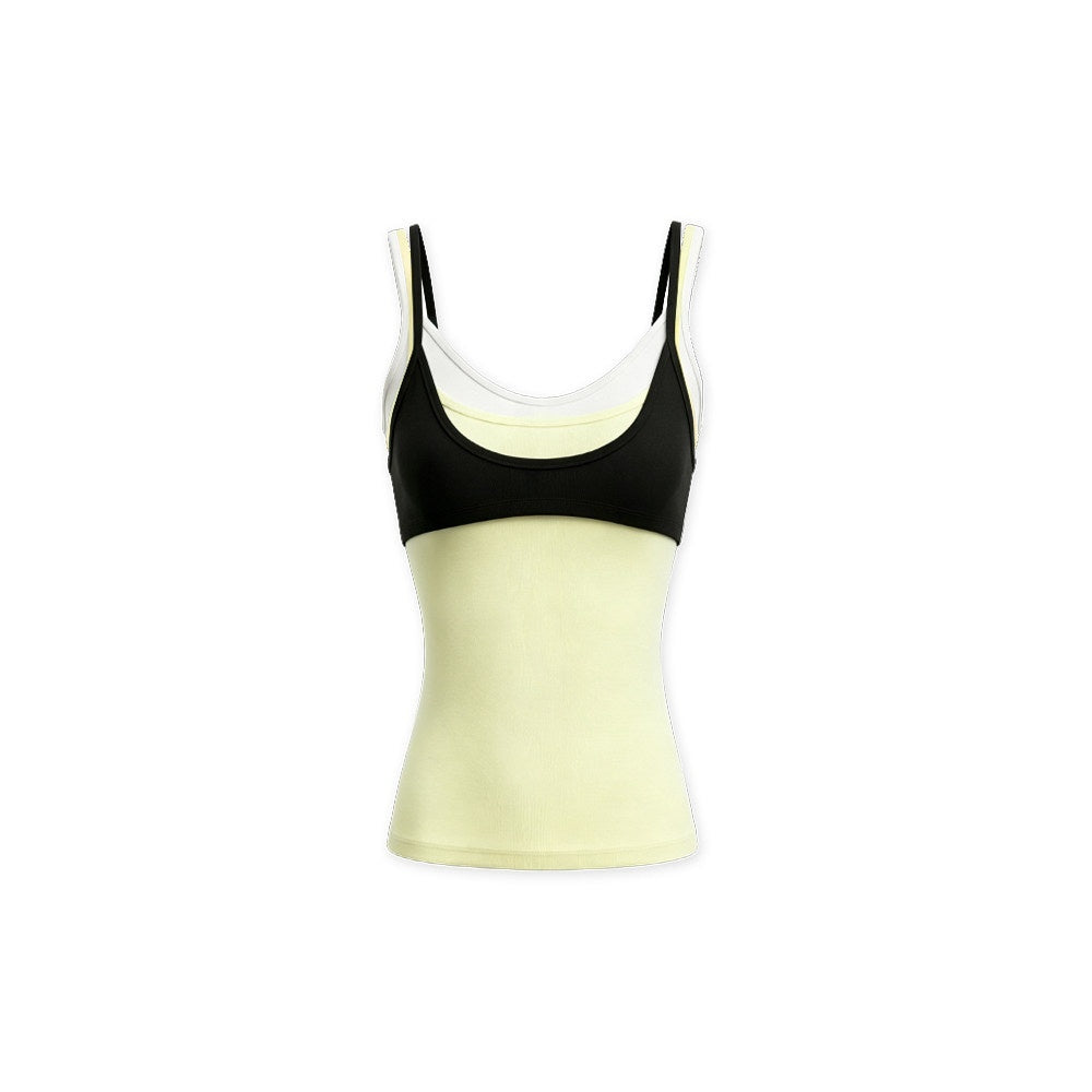 kvkv_Bright_Yellow_Colorblock_Layered_Detachable_Three_Piece_Women&