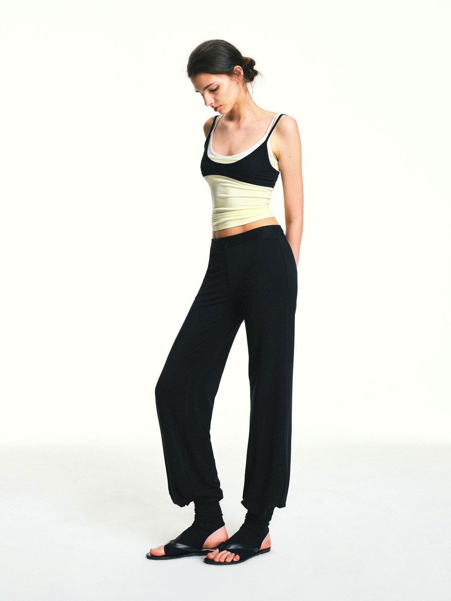 kvkv Bright Yellow Colorblock Layered Detachable Three Piece Women&