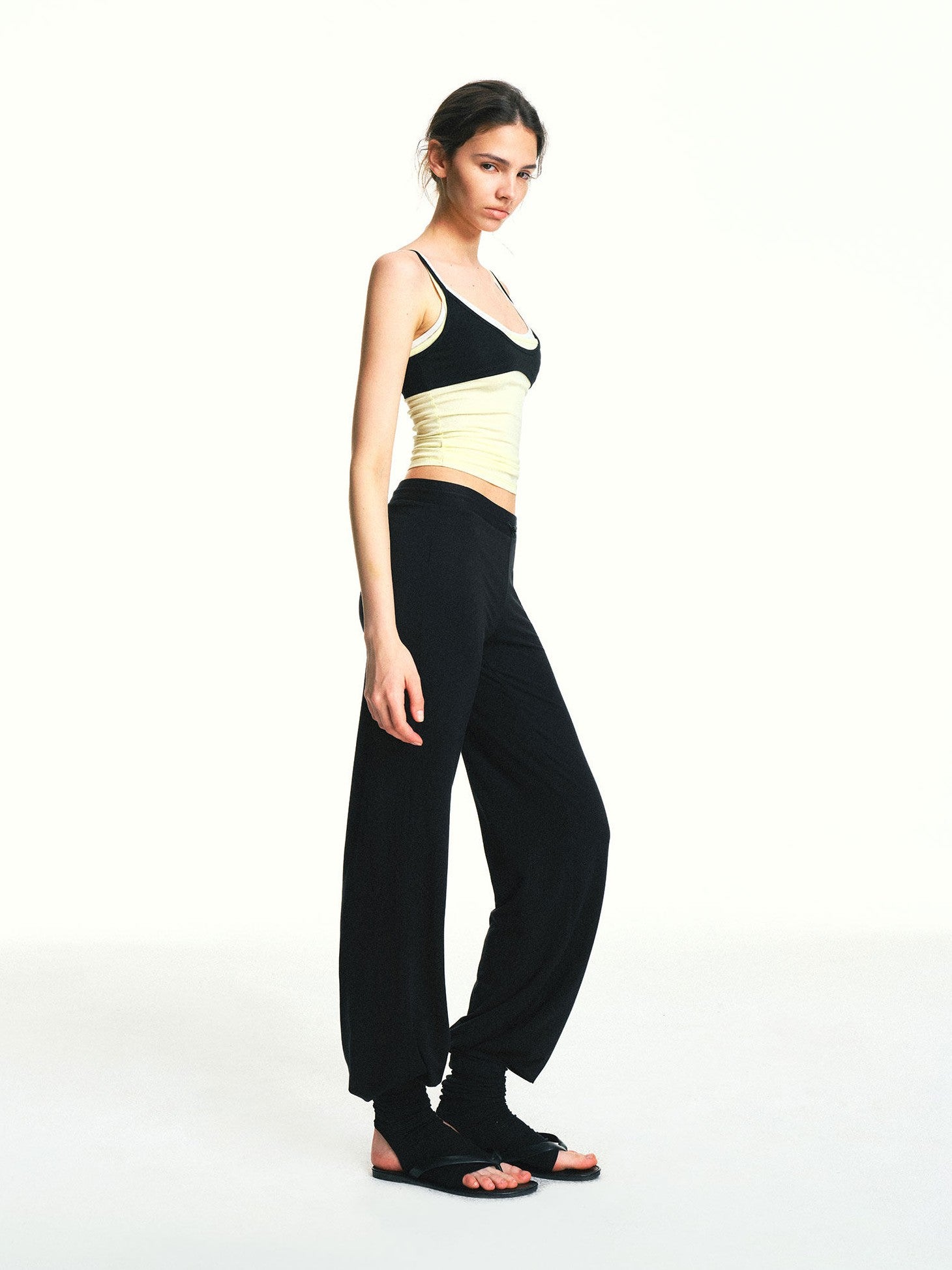 kvkv Bright Yellow Colorblock Layered Detachable Three Piece Women&