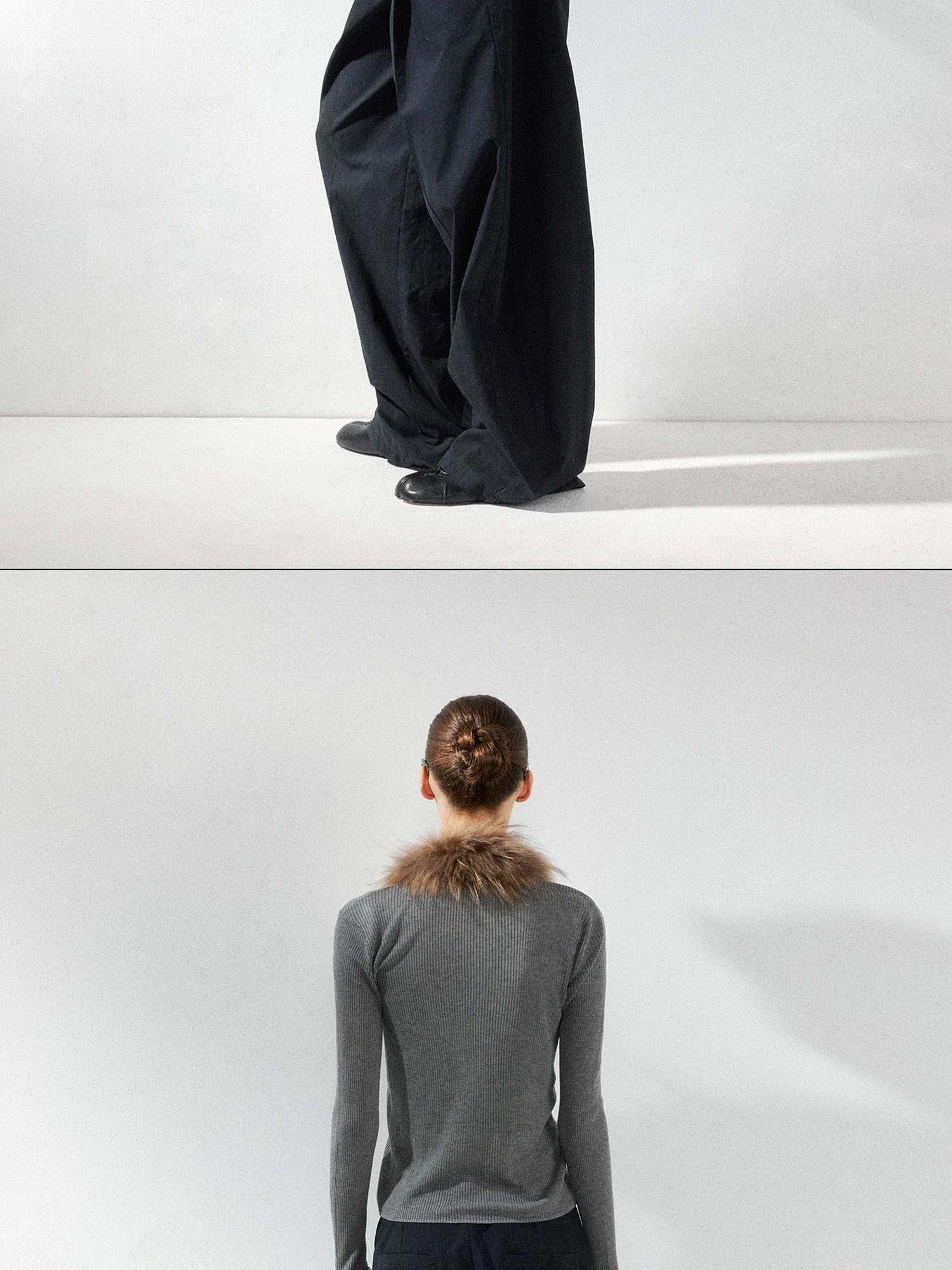 kvkv Cashmere Blend Gray Knit Cardigan With Detachable Raccoon Fur Collar