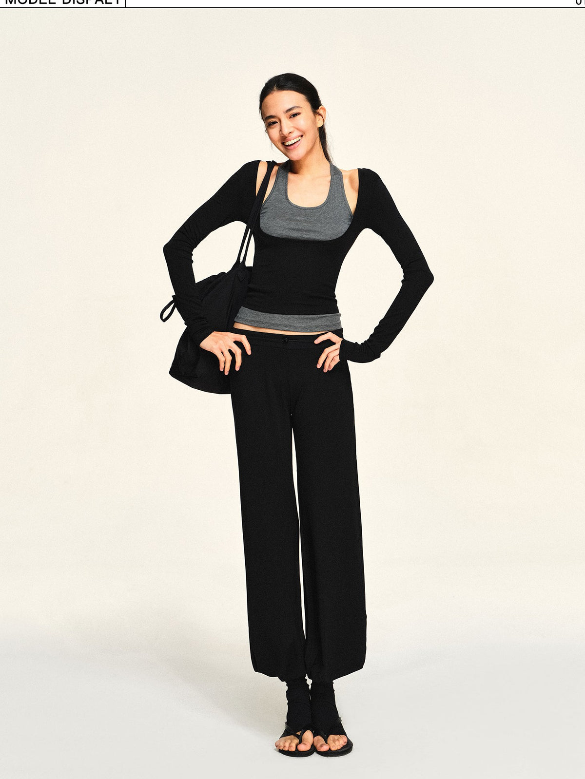 kvkv Color Block Faux Two Piece Halter Slim Fit Women&