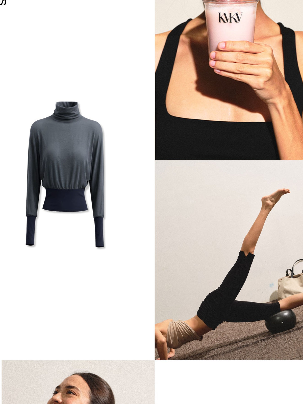 kvkv Color Block High Neck Batwing Sleeve Women&