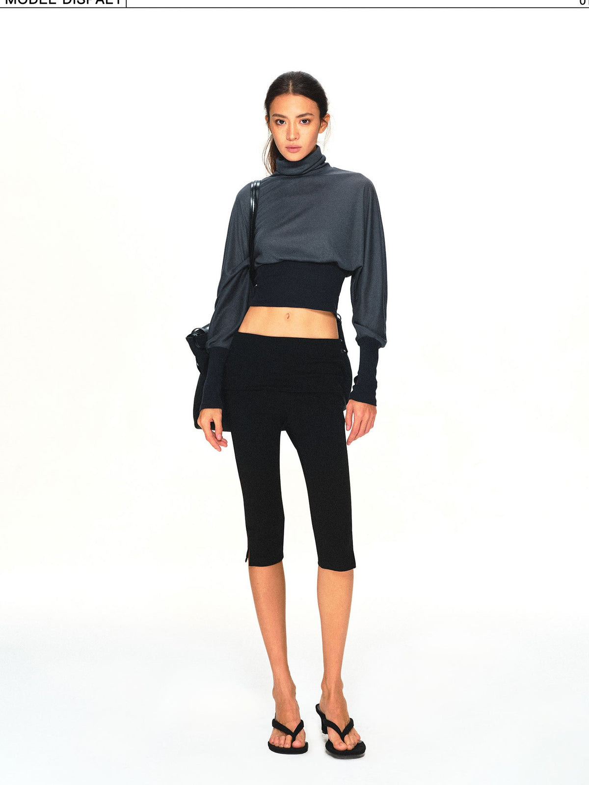 kvkv Color Block High Neck Batwing Sleeve Women&