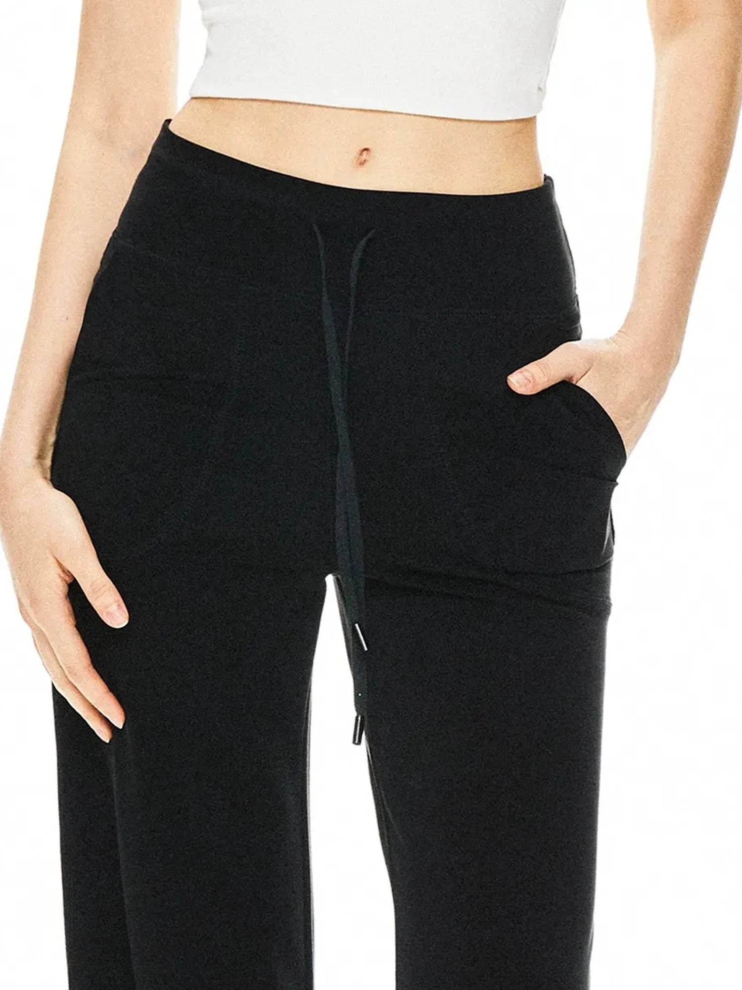 kvkv Comfy Straight Leg Yoga Pants With Drawstring