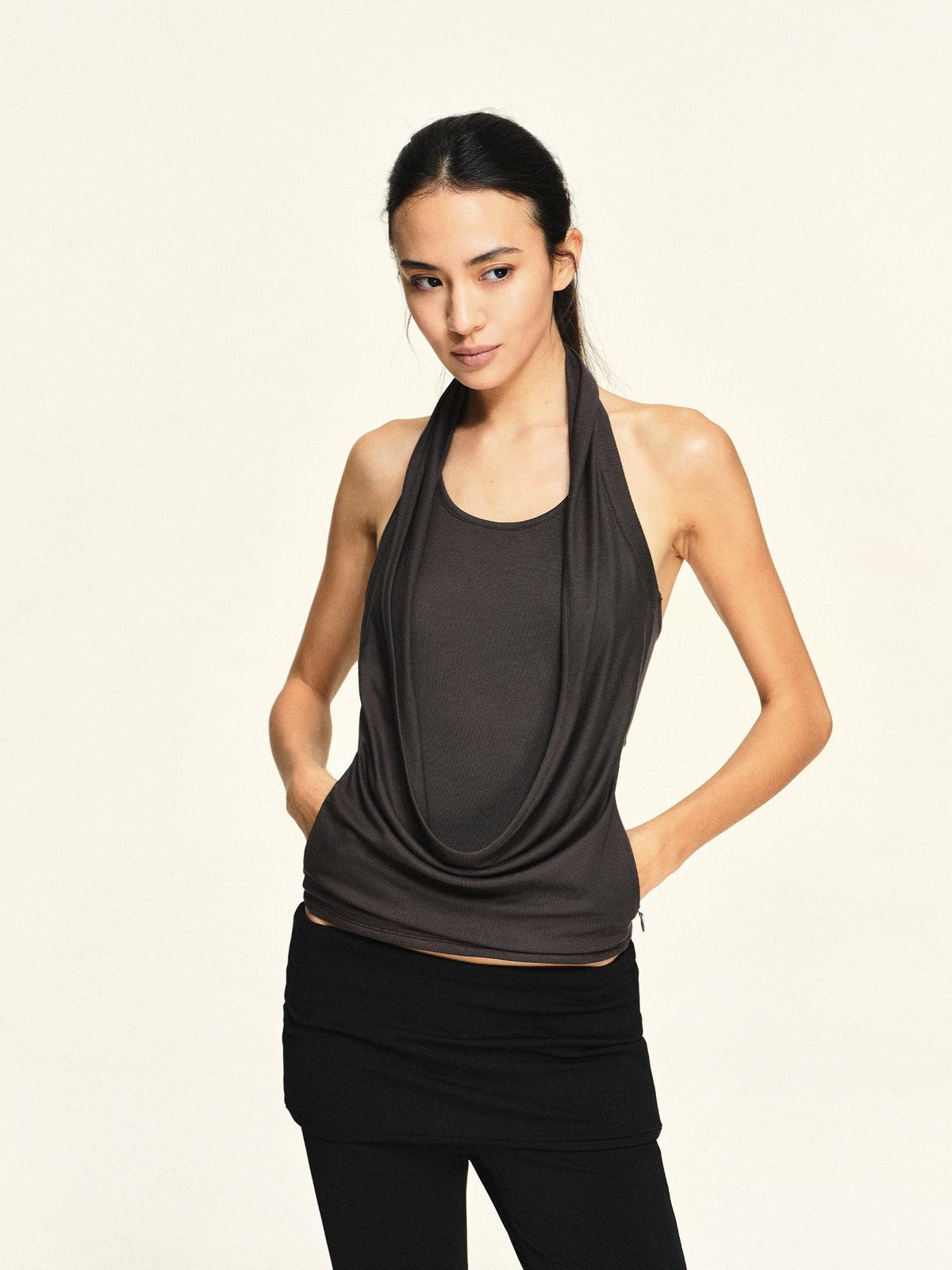kvkv Cowll Faux Layered Pocket Lyocell Linen Women&