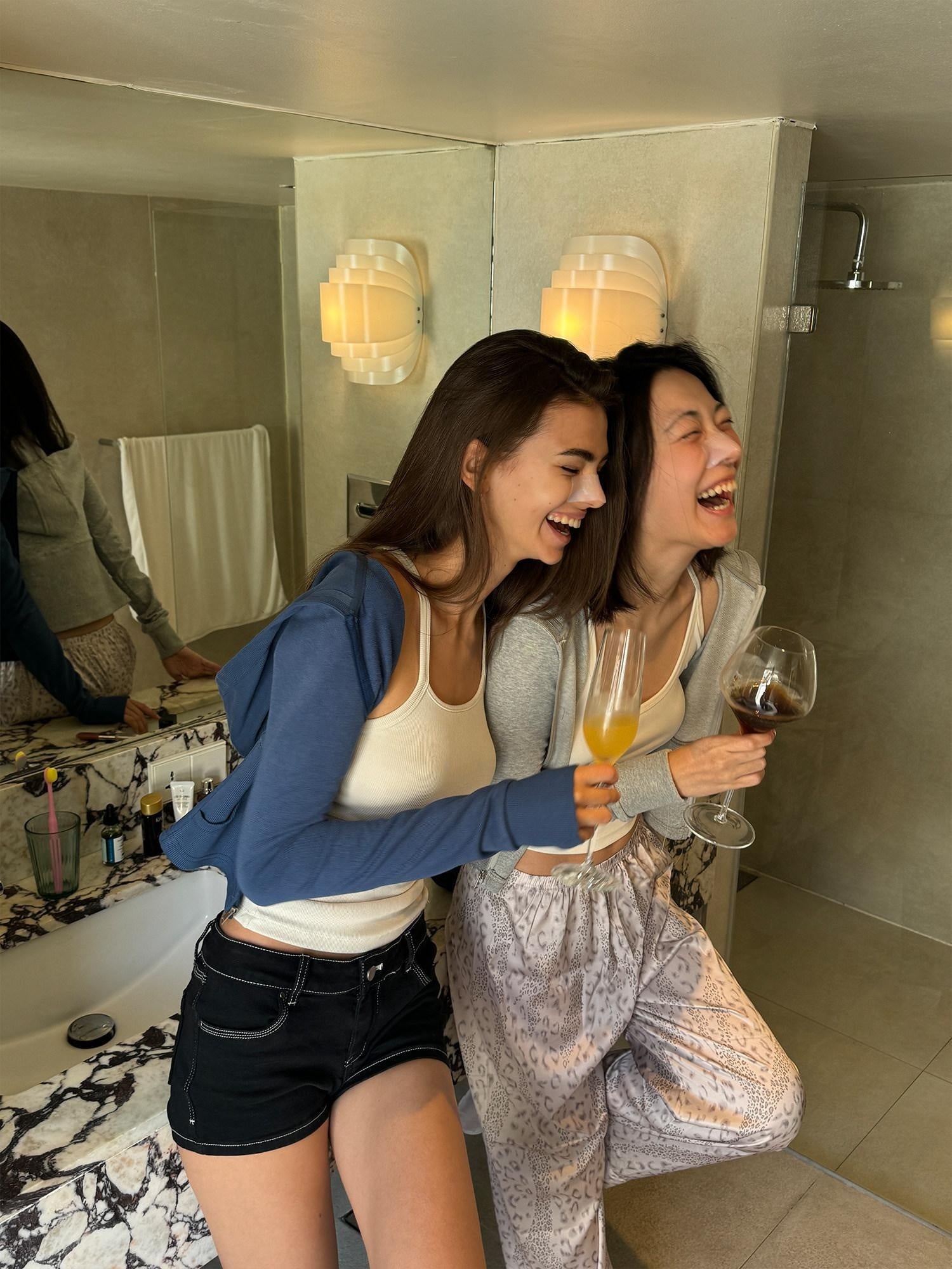 kvkv Cropped Cinched Waist Zip Hooded Athletic Women Cotton Blend Galaxy Blue Hoodies