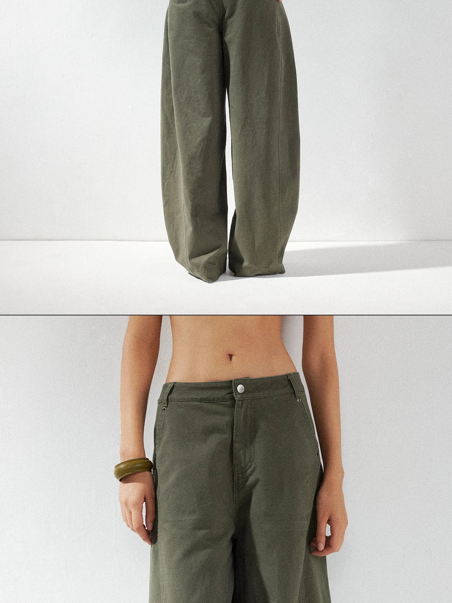 kvkv Curved Baggy Wide Leg Washed Carpenter Pants