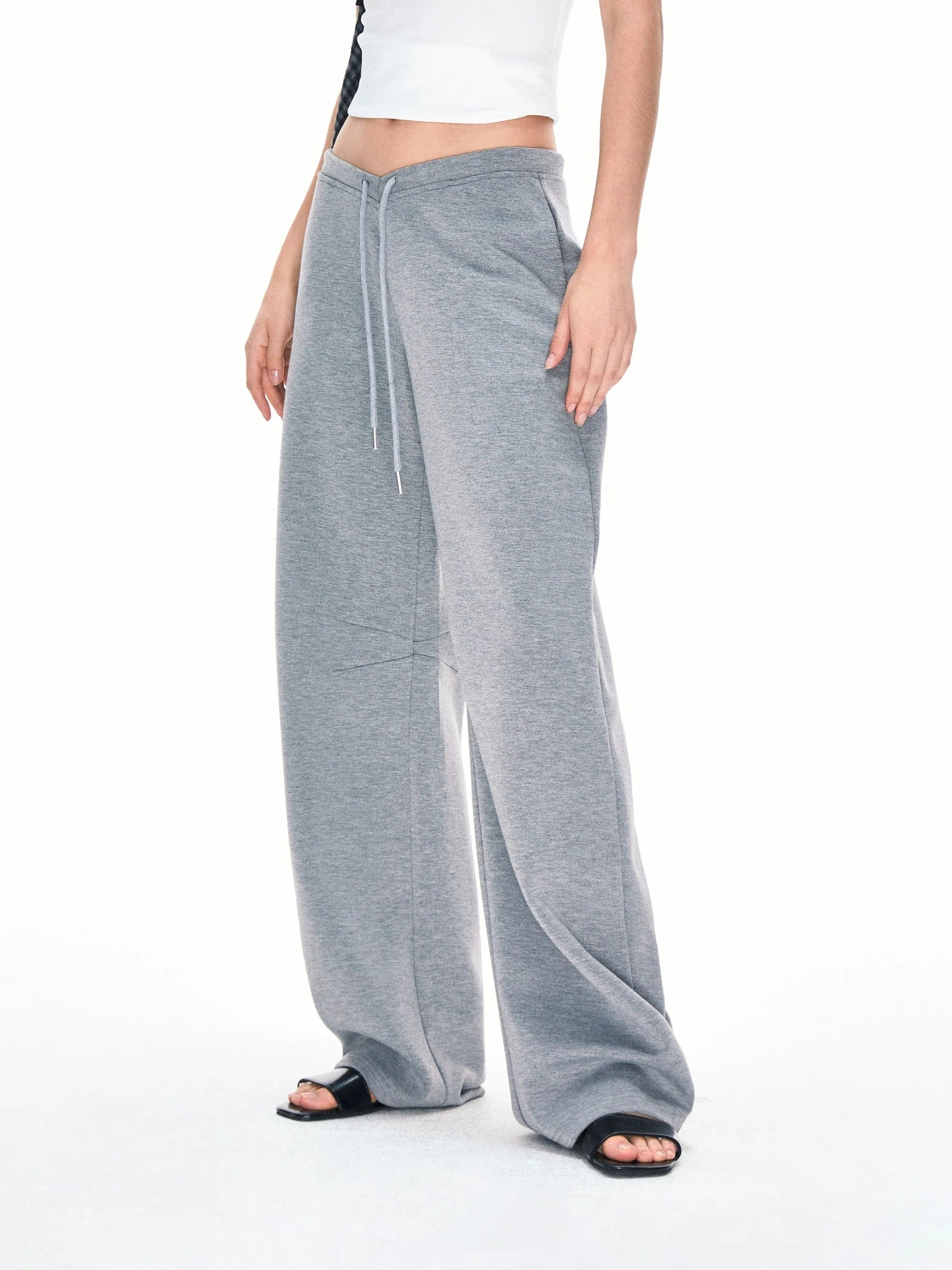 Curved Hem Relaxed Fit Sweatpants