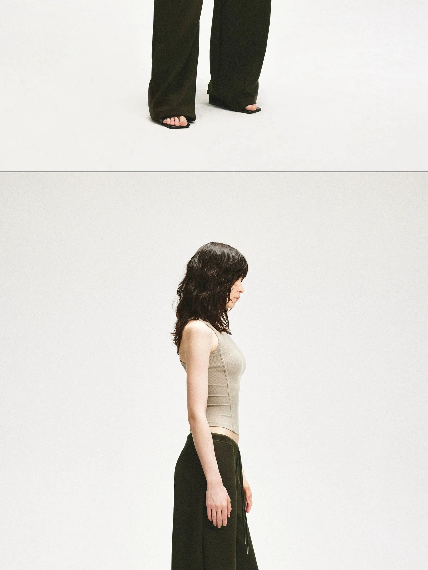 KVKV Yoga Clothing Brand - Curved Low Rise Olive Green Banana Pants