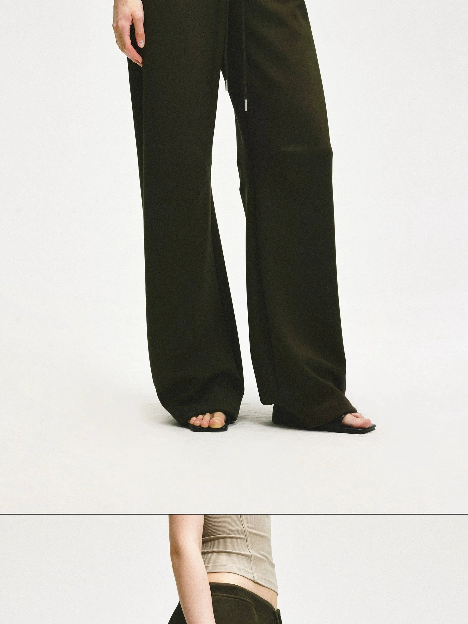 KVKV Yoga Clothing Brand - Curved Low Rise Olive Green Banana Pants