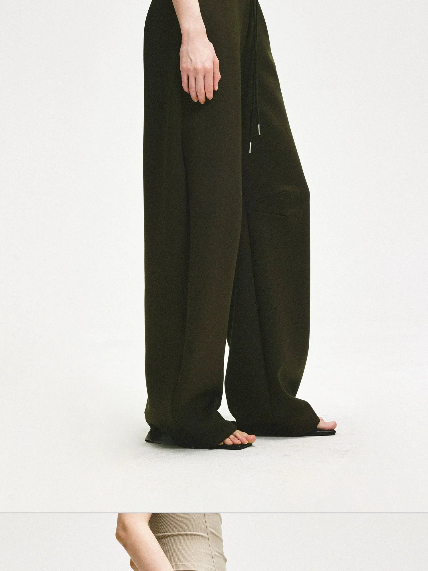 KVKV Yoga Clothing Brand - Curved Low Rise Olive Green Banana Pants