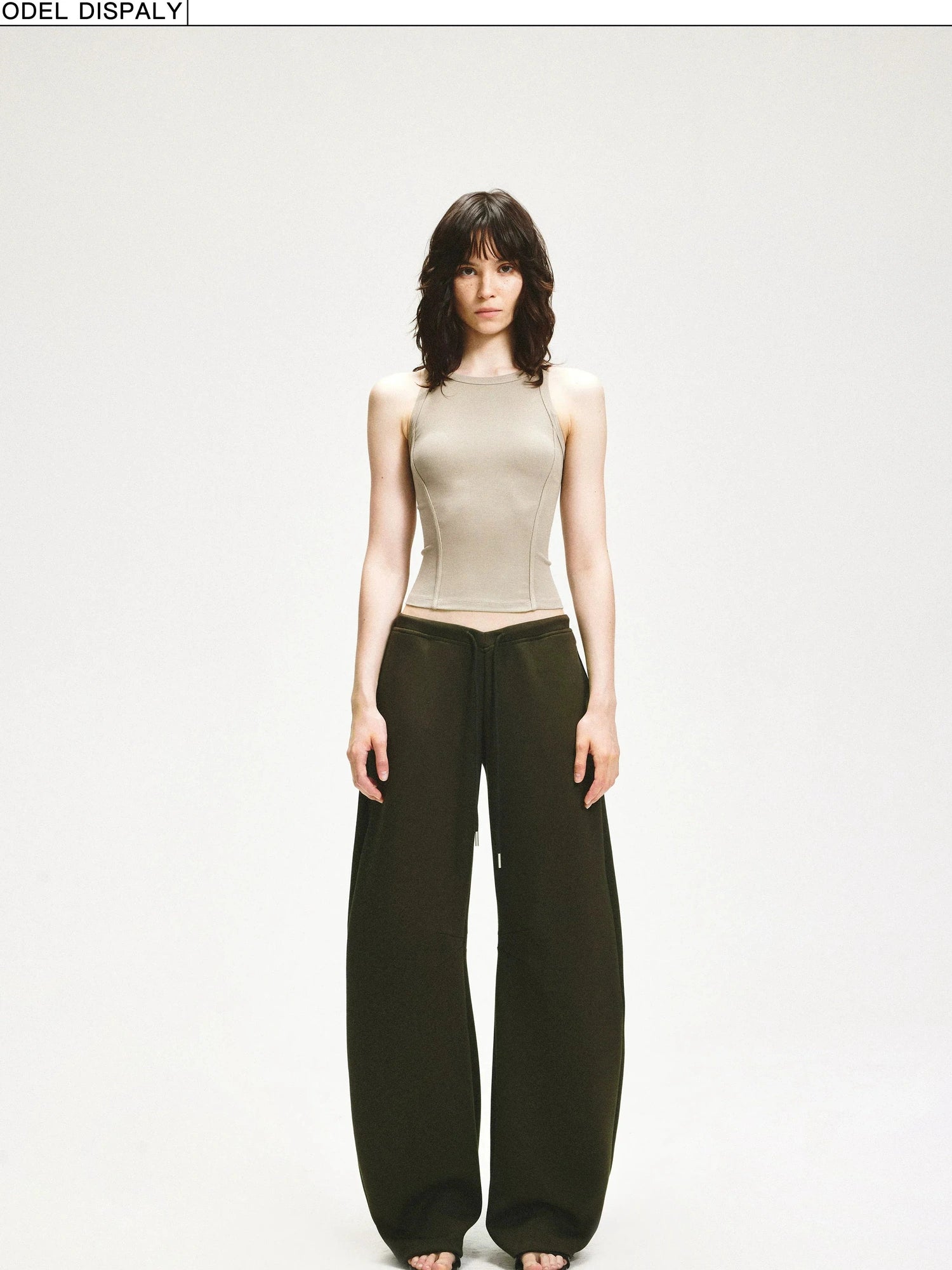 KVKV Yoga Clothing Brand - Curved Low Rise Olive Green Banana Pants