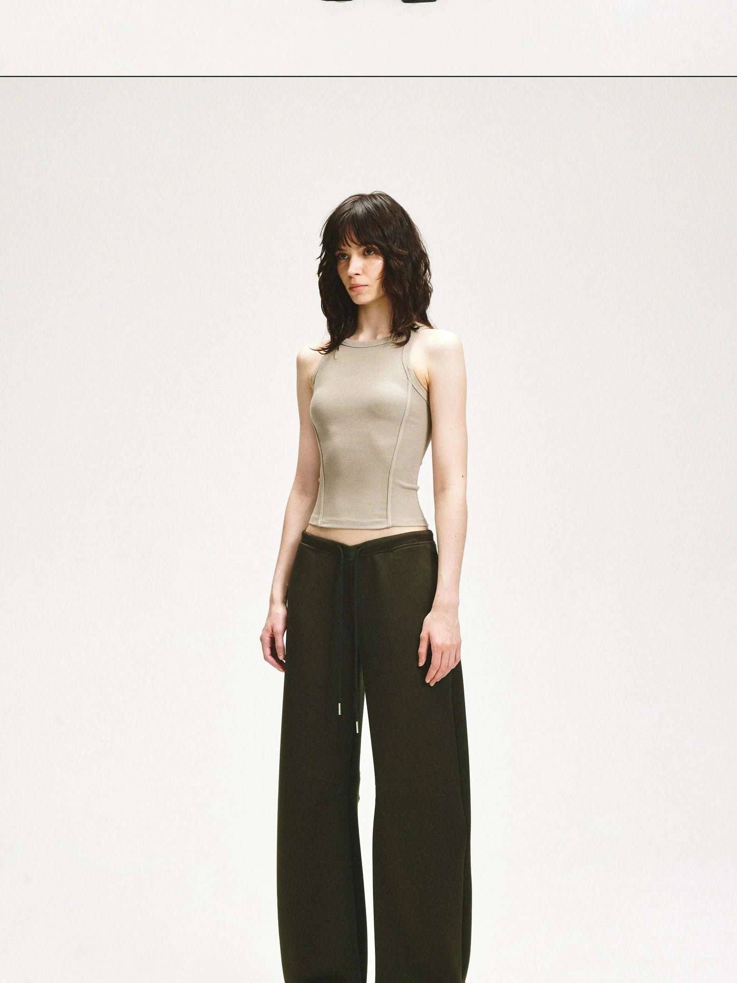 KVKV Yoga Clothing Brand - Curved Low Rise Olive Green Banana Pants