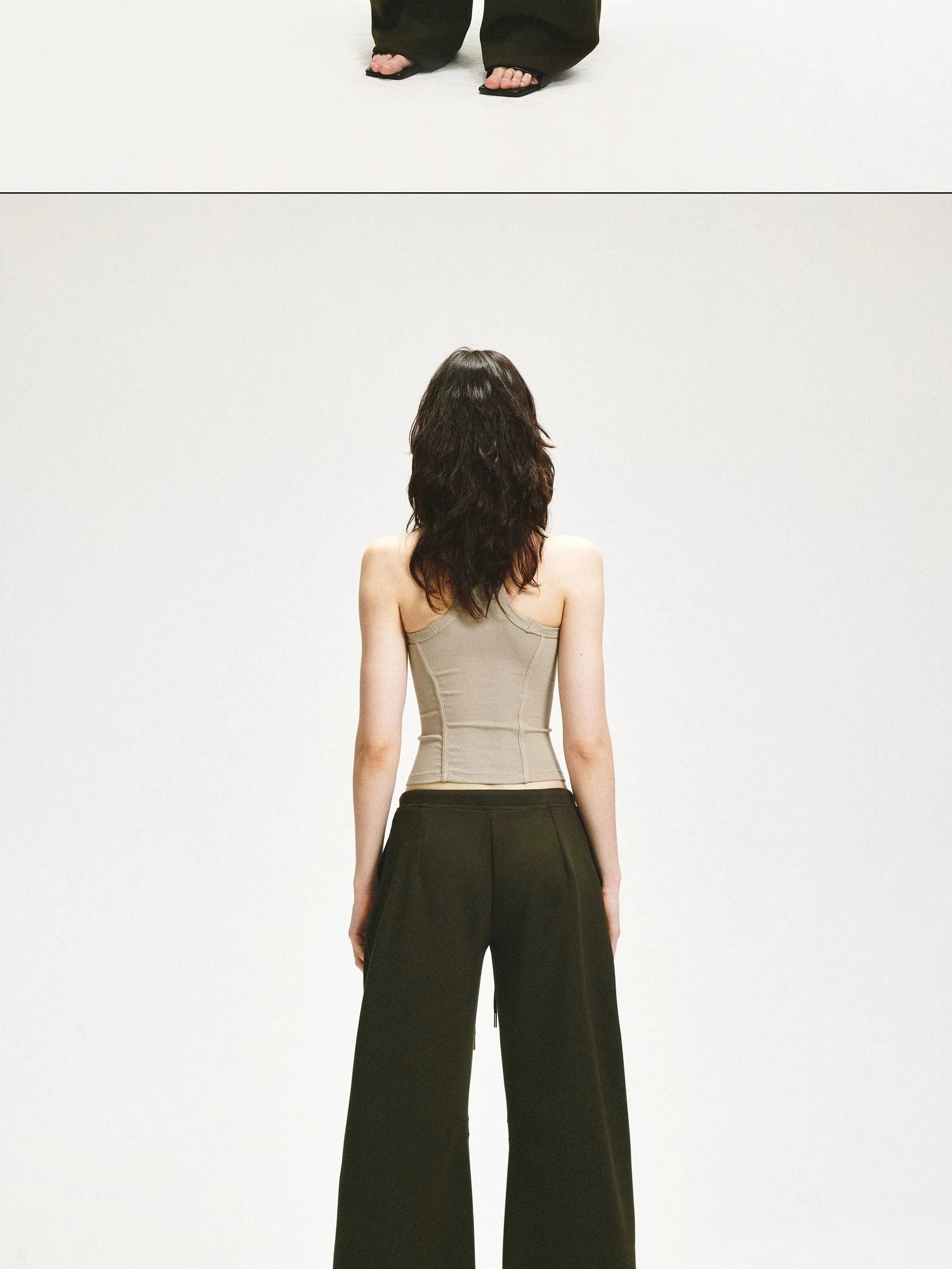 KVKV Yoga Clothing Brand - Curved Low Rise Olive Green Banana Pants