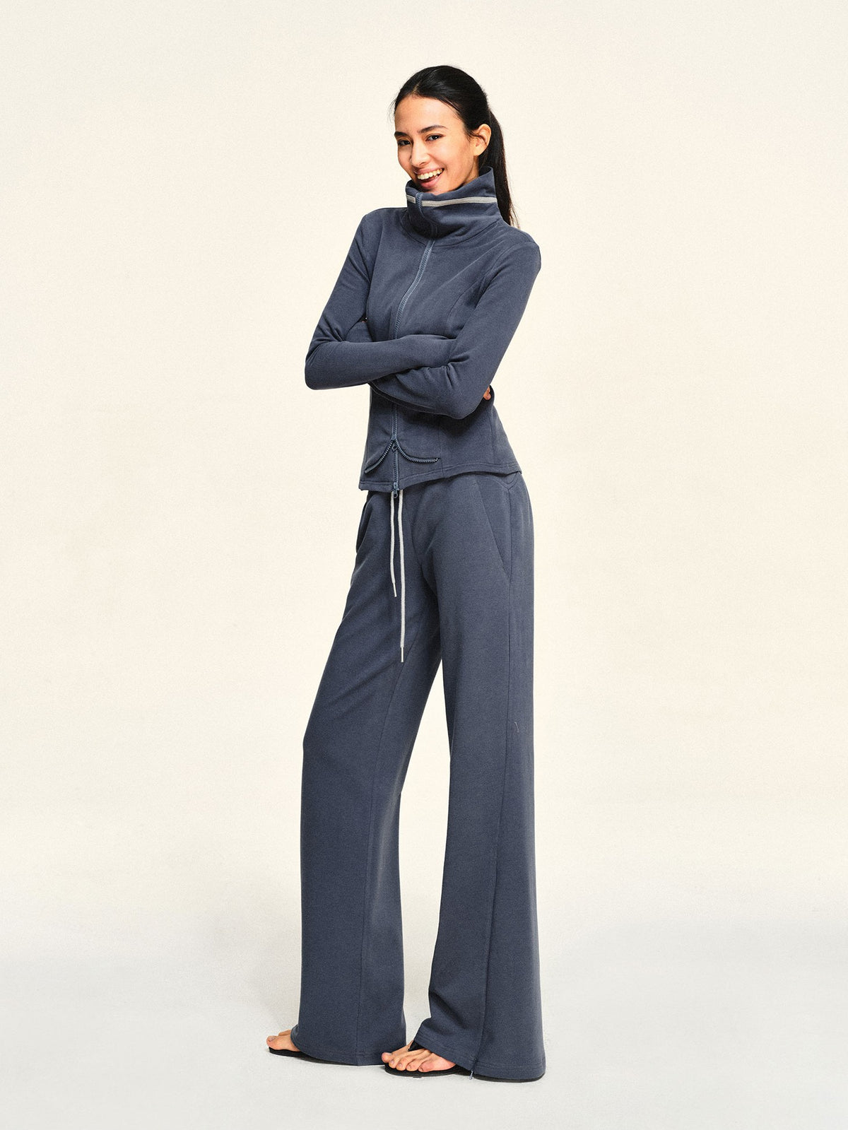 kvkv Curved Structure Flared Zip Modal Cotton Women&